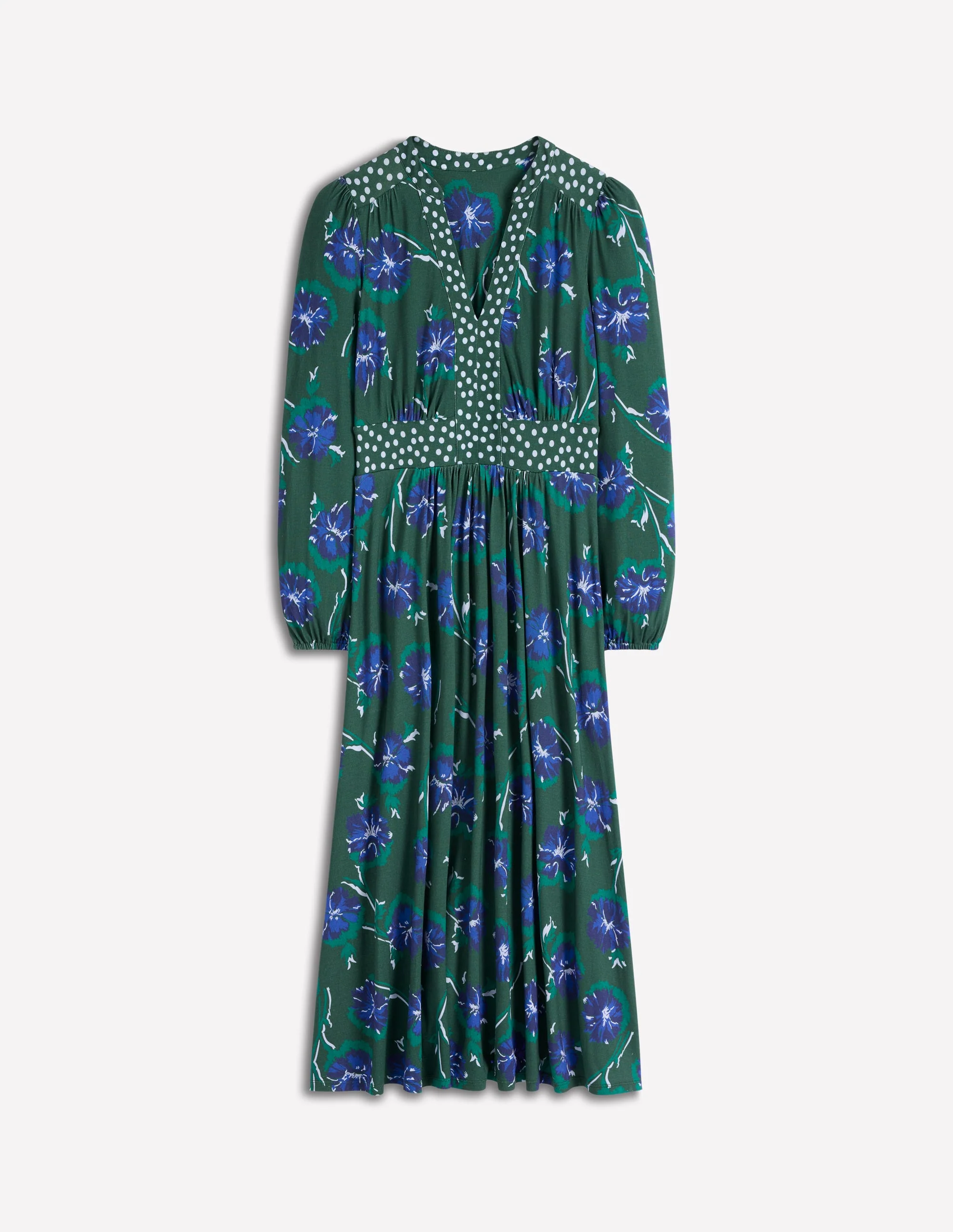 Lily Long Sleeve Midi Dress-Emerald, Delicate Carnation - Image 6