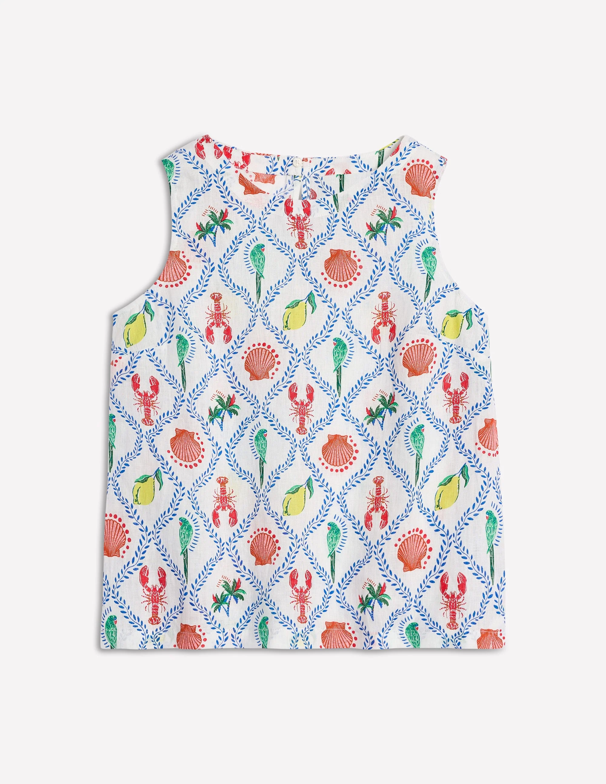 Linen Shell Top-Ivory, Tropical Bonanza - Image 5