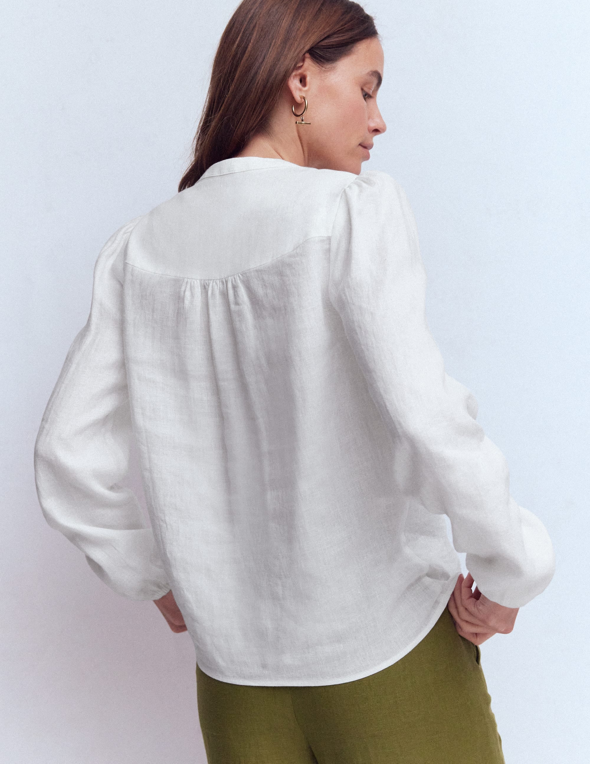 Linen Trim Insert Top-White - Image 3