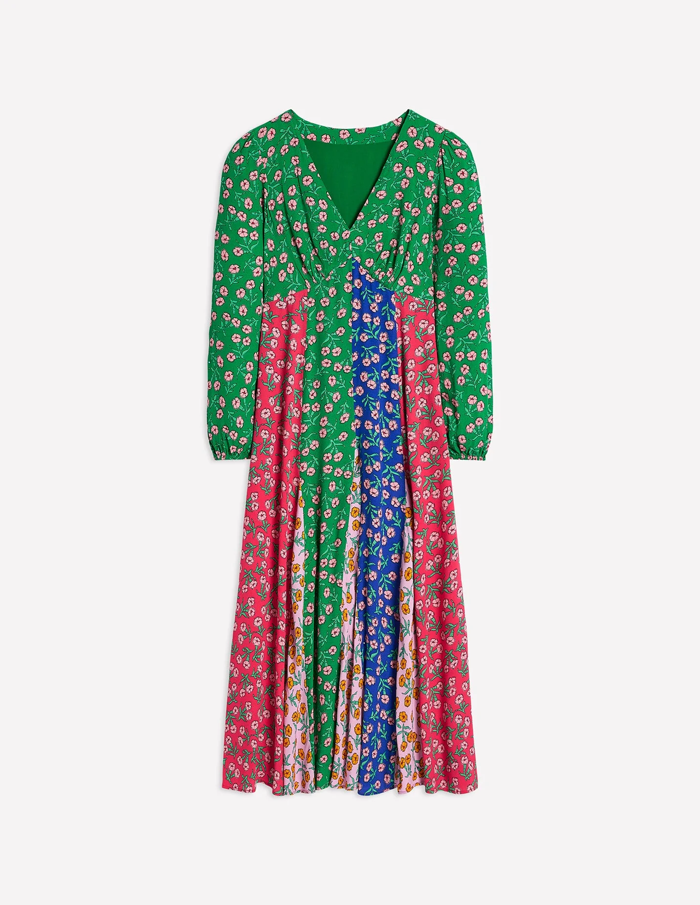 Lisa Long Sleeve Tea Dress-Hotched, Carnation Sprig - Image 6