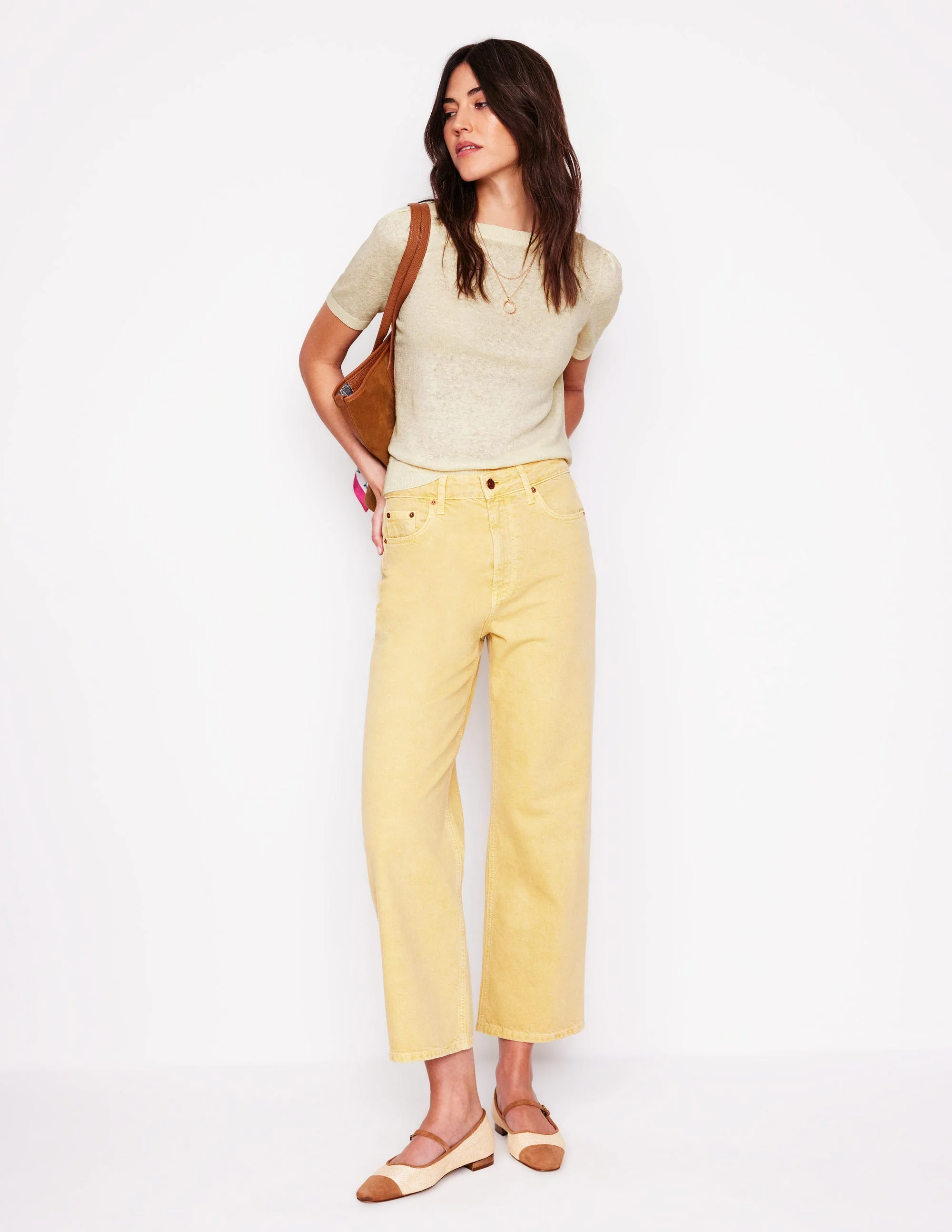 Liv Boat Neck Linen T-Shirt-Warm Ivory - Image 4