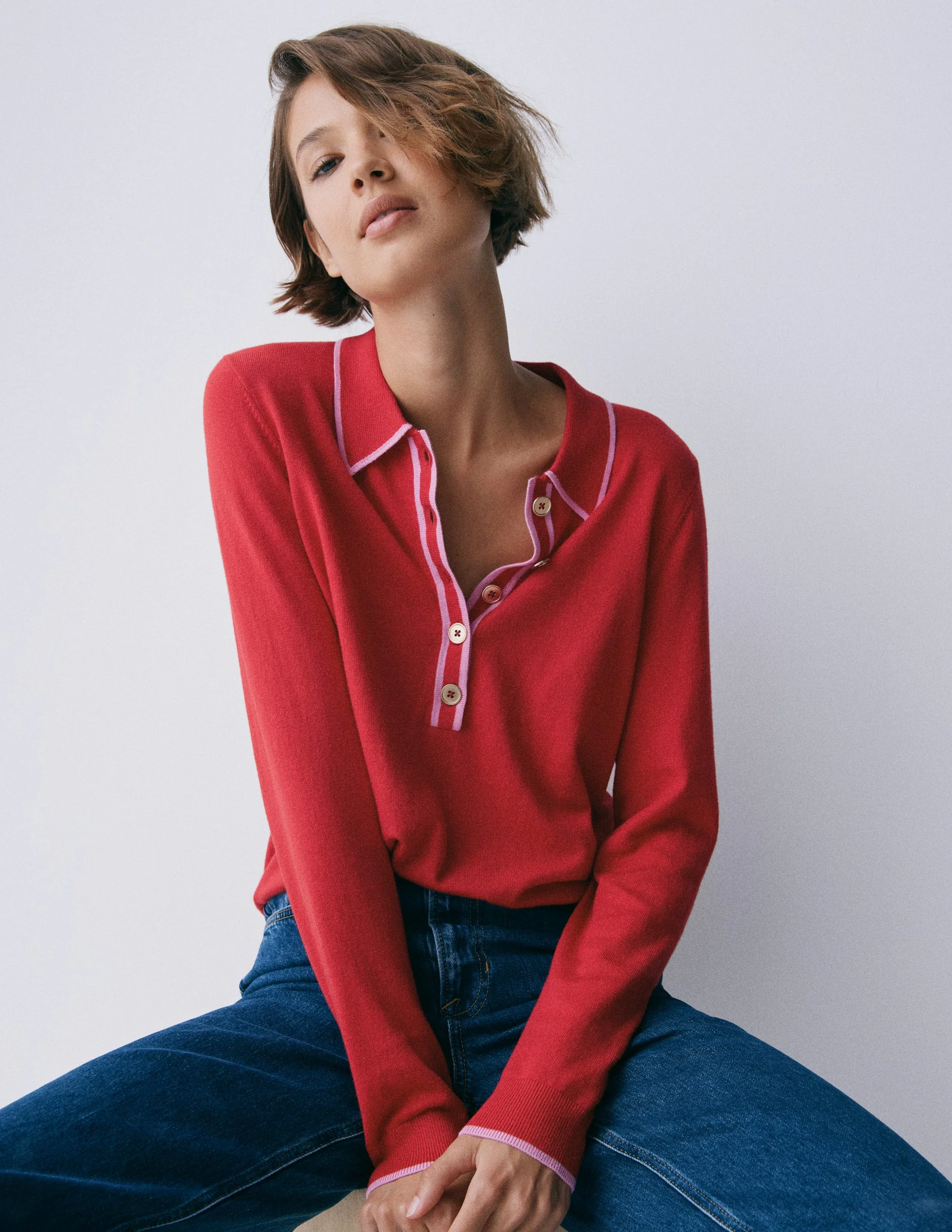 Liz Henley Jumper-Salsa Red - Image 6