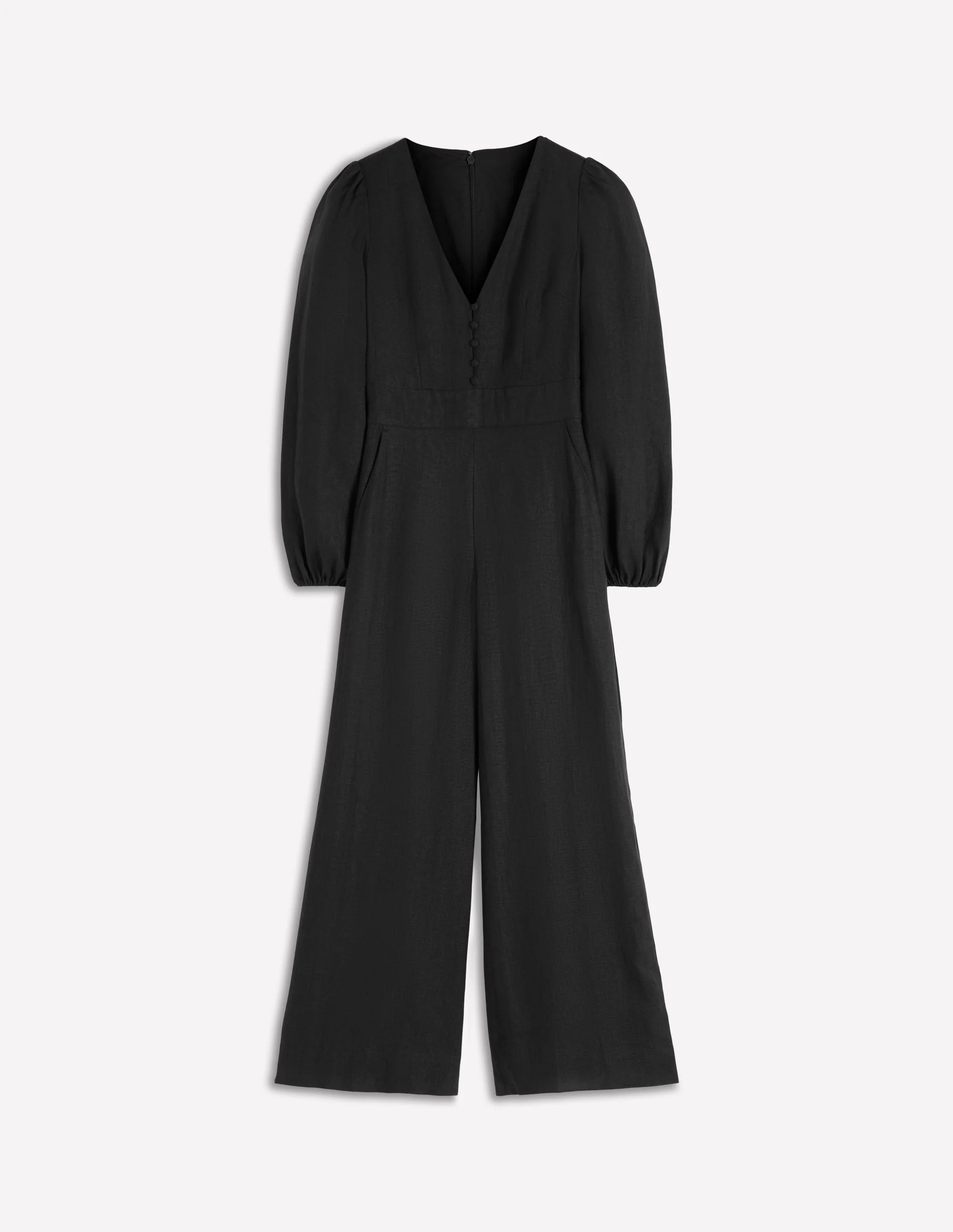 Lola Linen Jumpsuit-Black - Image 5