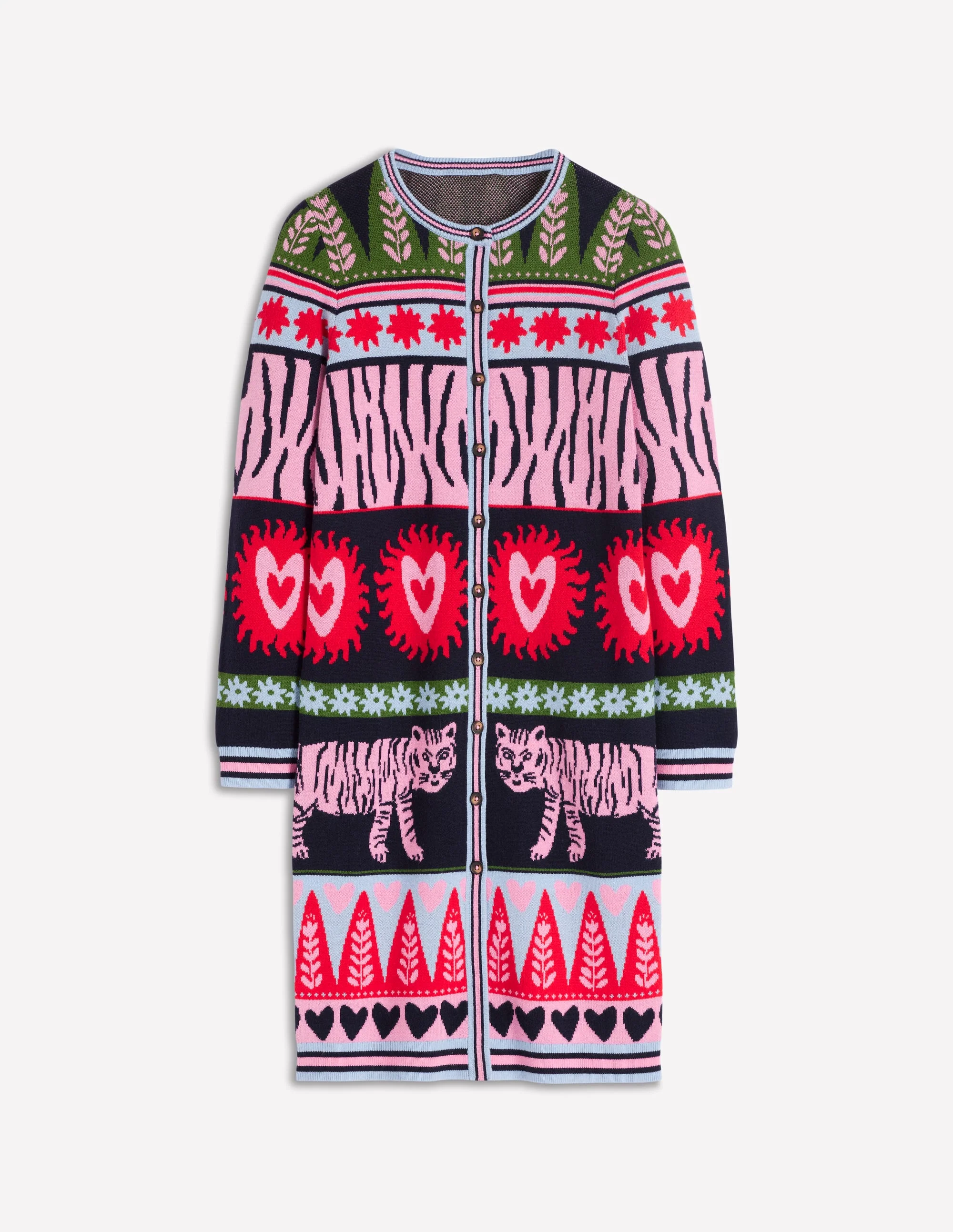 Long Jacquard Cardigan-Navy Tigers - Image 6