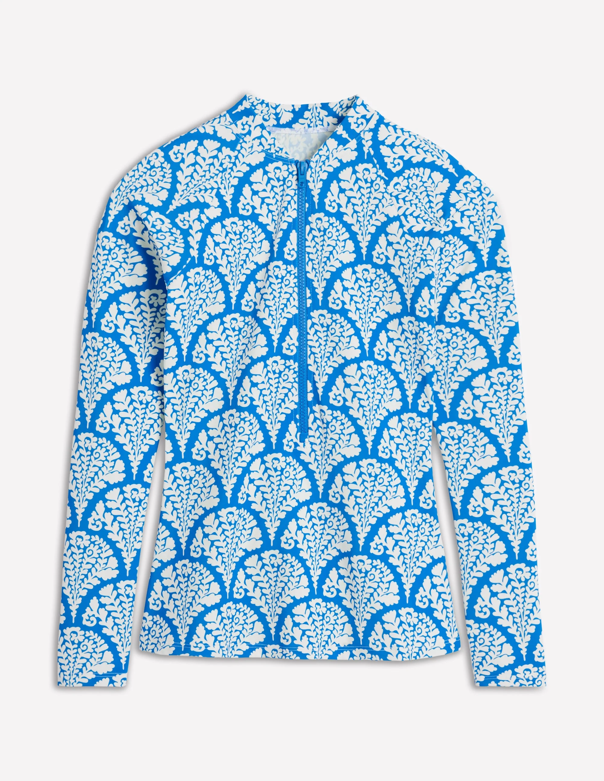 Long Sleeve Rash Guard Top-Bright Blue, Blossomy - Image 7