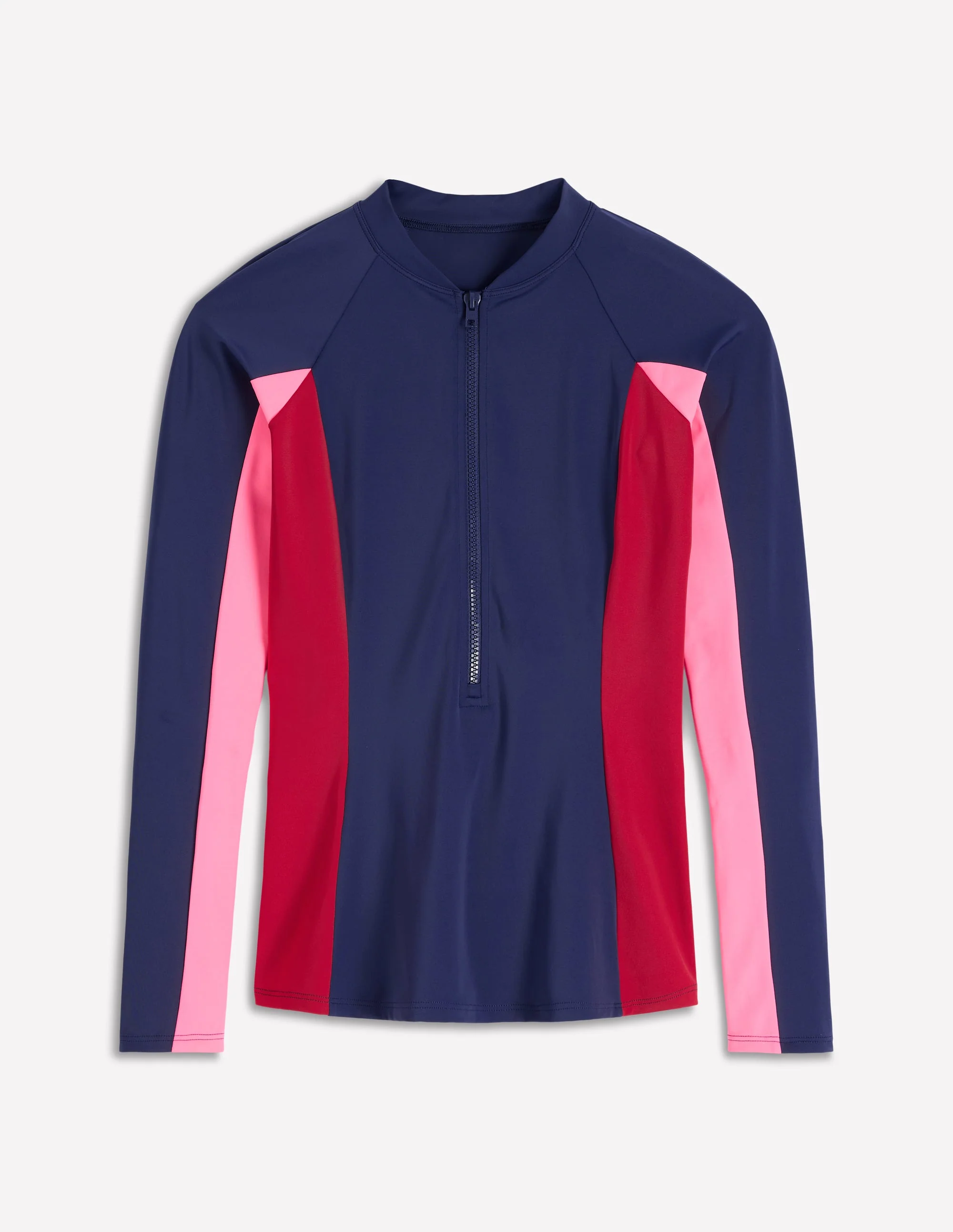 Long Sleeve Rash Guard Top-Navy Colourblock - Image 5