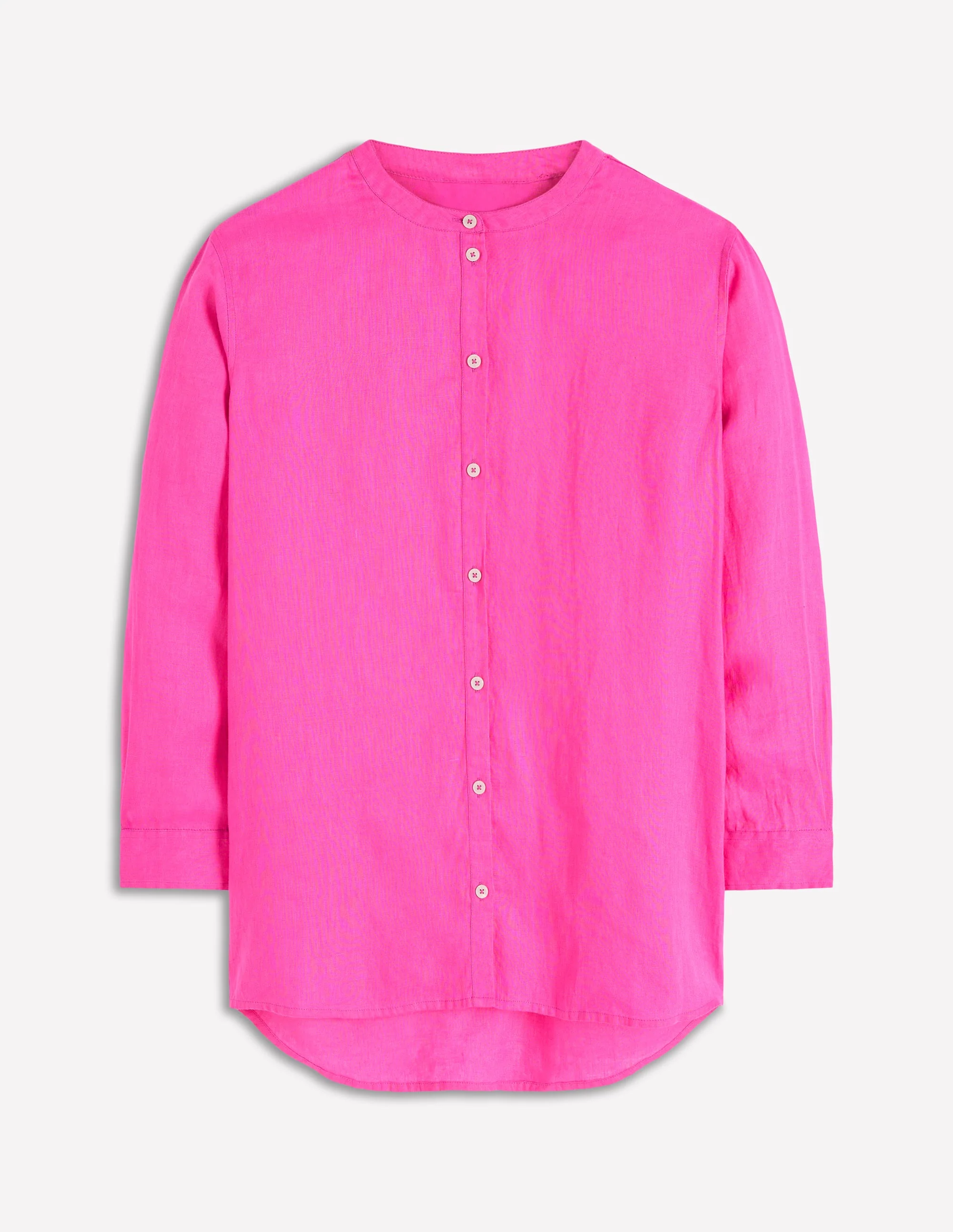 Longline Linen Shirt-Pop Pansy - Image 6
