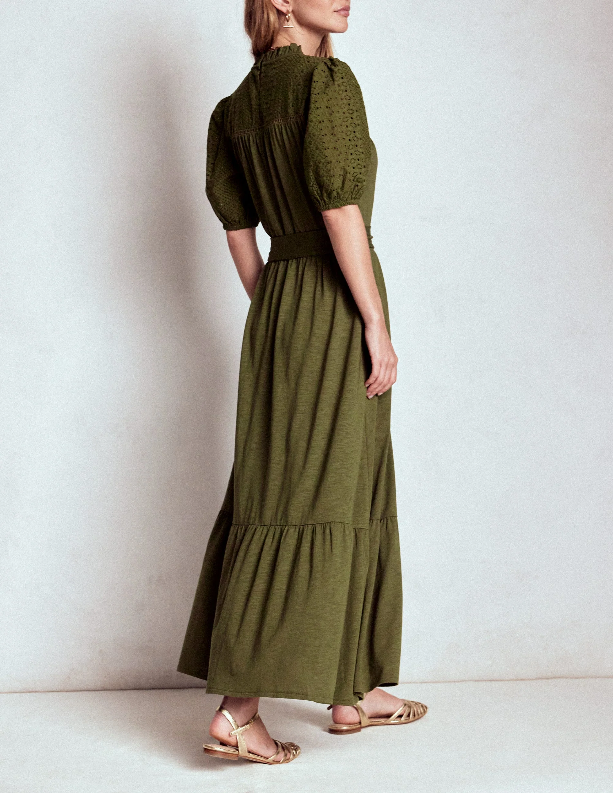 Lorelei Broderie Jersey Dress-Woodland Green - Image 4