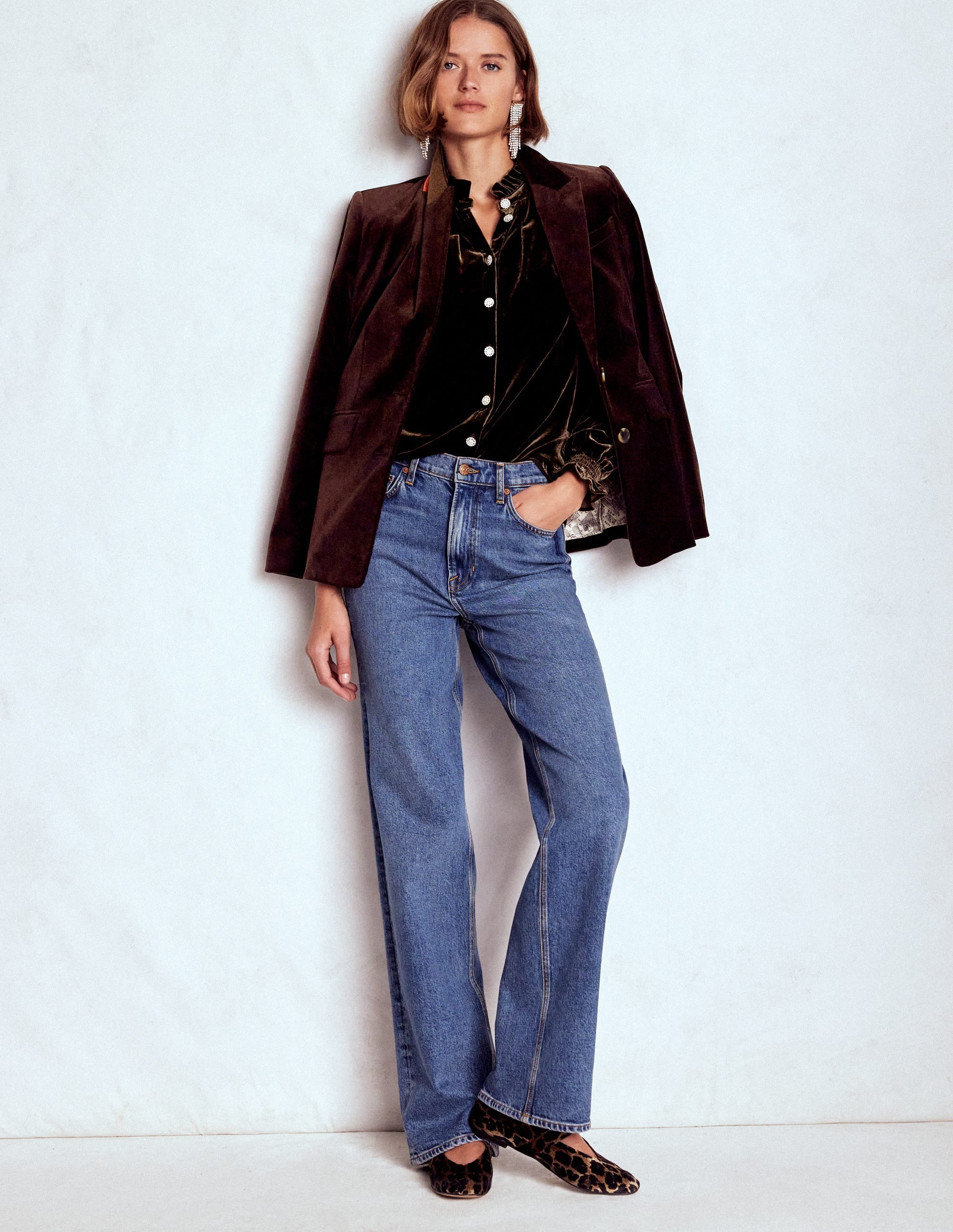 Lorna Pleat Neck Velvet Top-Espresso - Image 6