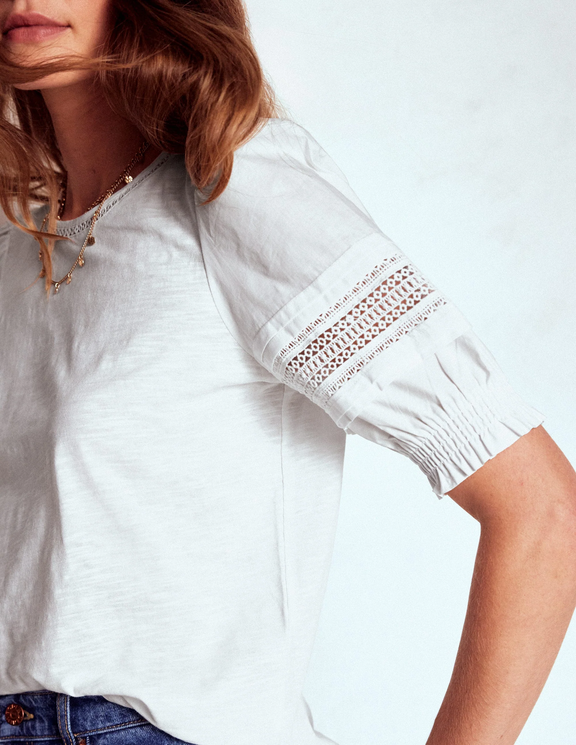 Lottie Puff Sleeve Top-White - Image 2