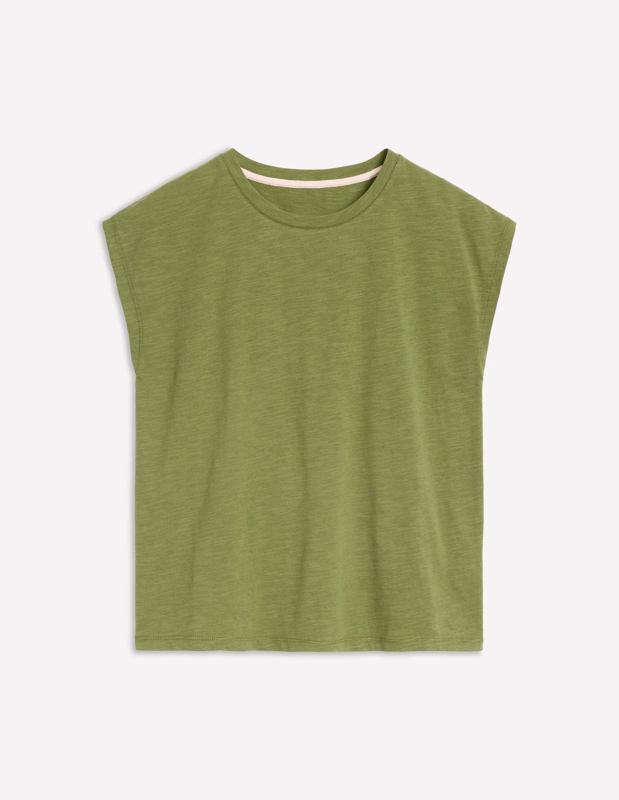 Louisa Slub T-Shirt-Deep Olive - Image 5