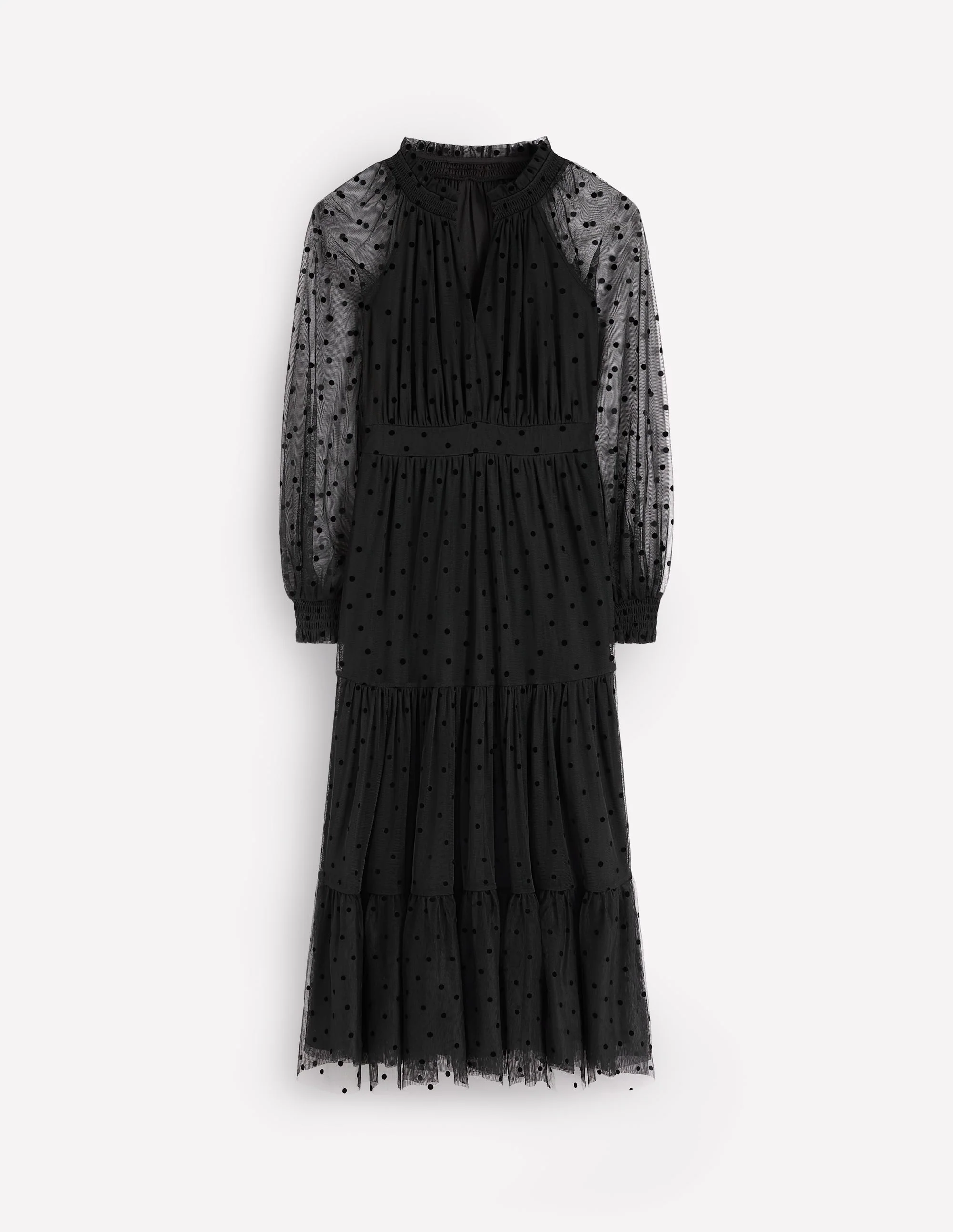 Lucille Tulle Midi Dress-Black - Image 7