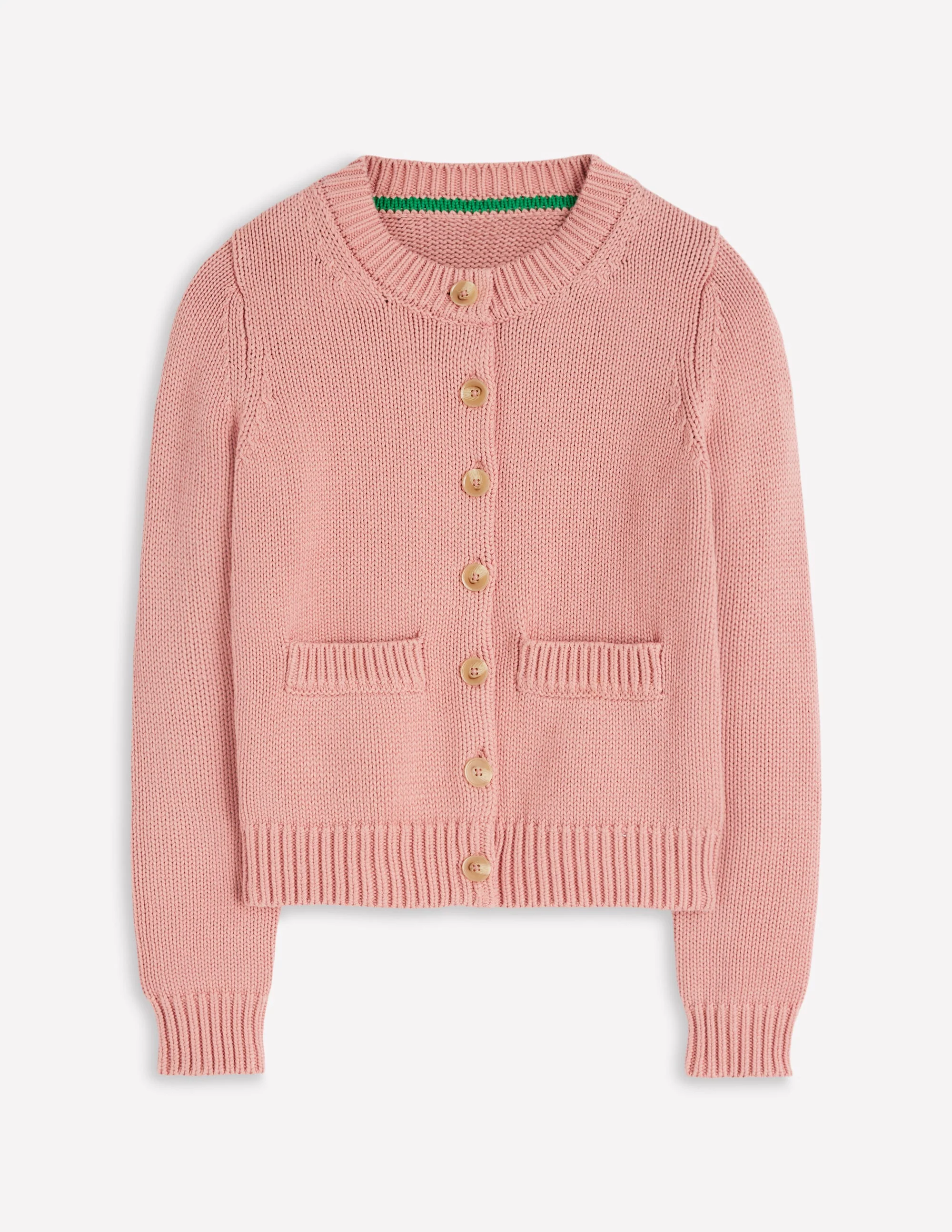 Lucy Chunky Cotton Cardigan-Pink - Image 5
