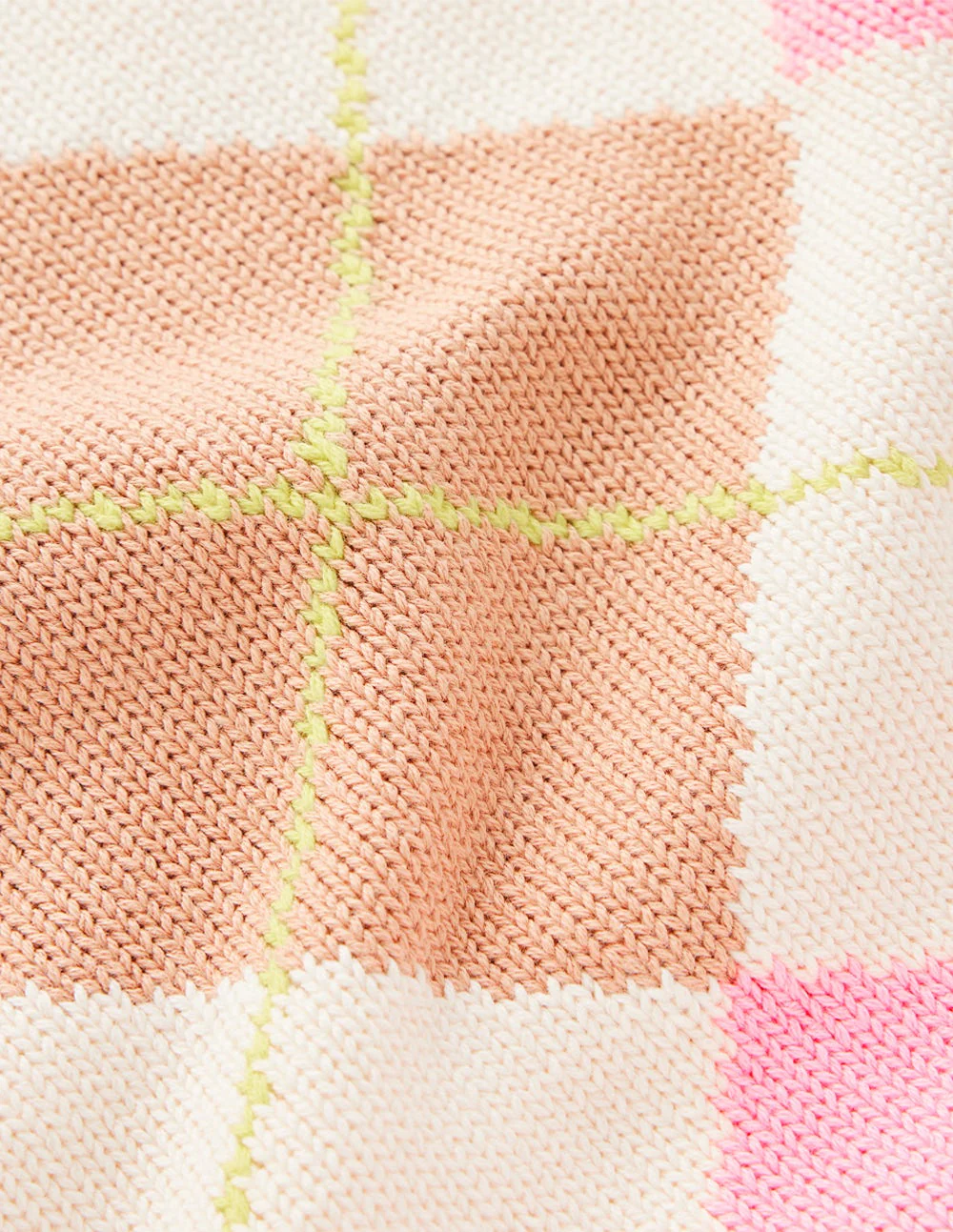 Lucy Cotton Tank-Green, Pink Argyle - Image 7