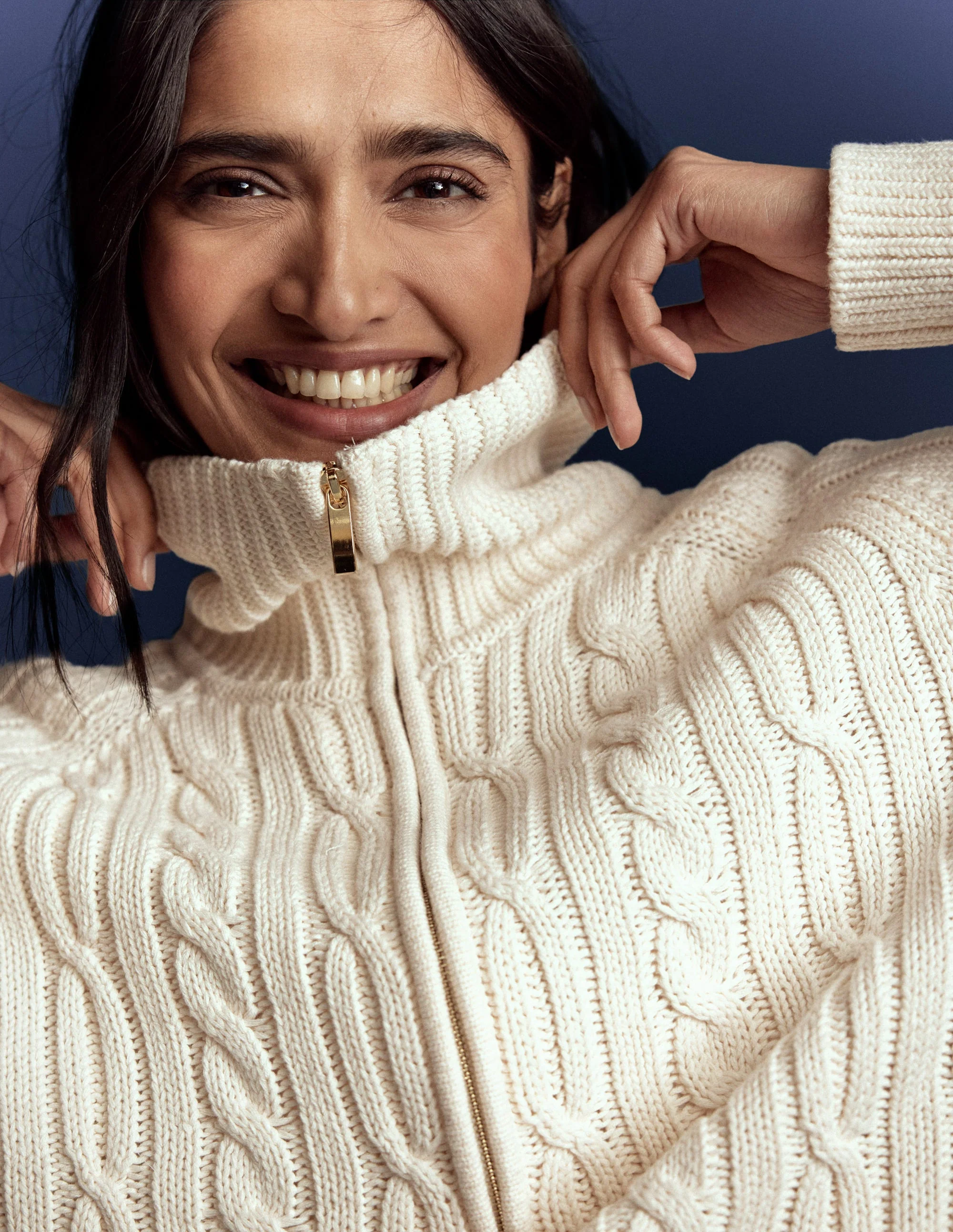 Lucy Half-zip Jumper-Warm Ivory Cable - Image 2