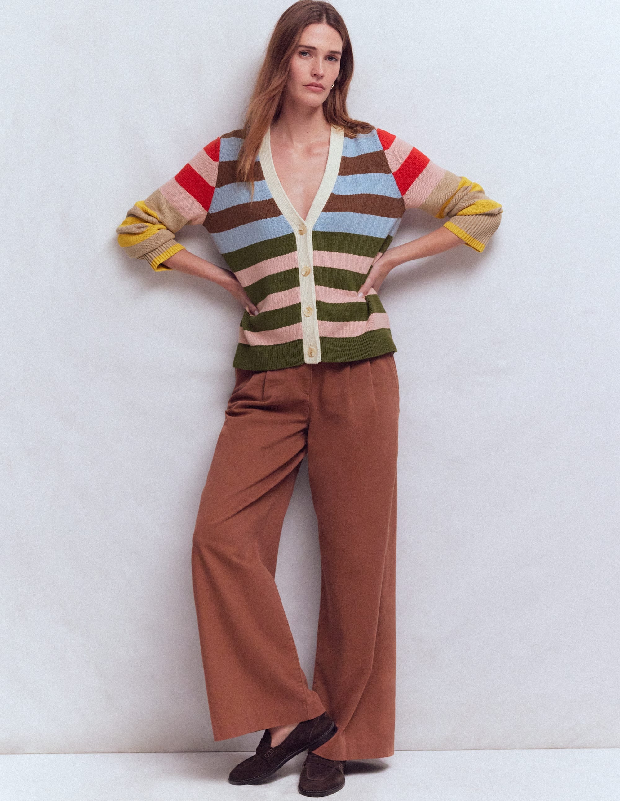 Lucy Relaxed Cotton Cardigan-Multi Hotch - Image 5
