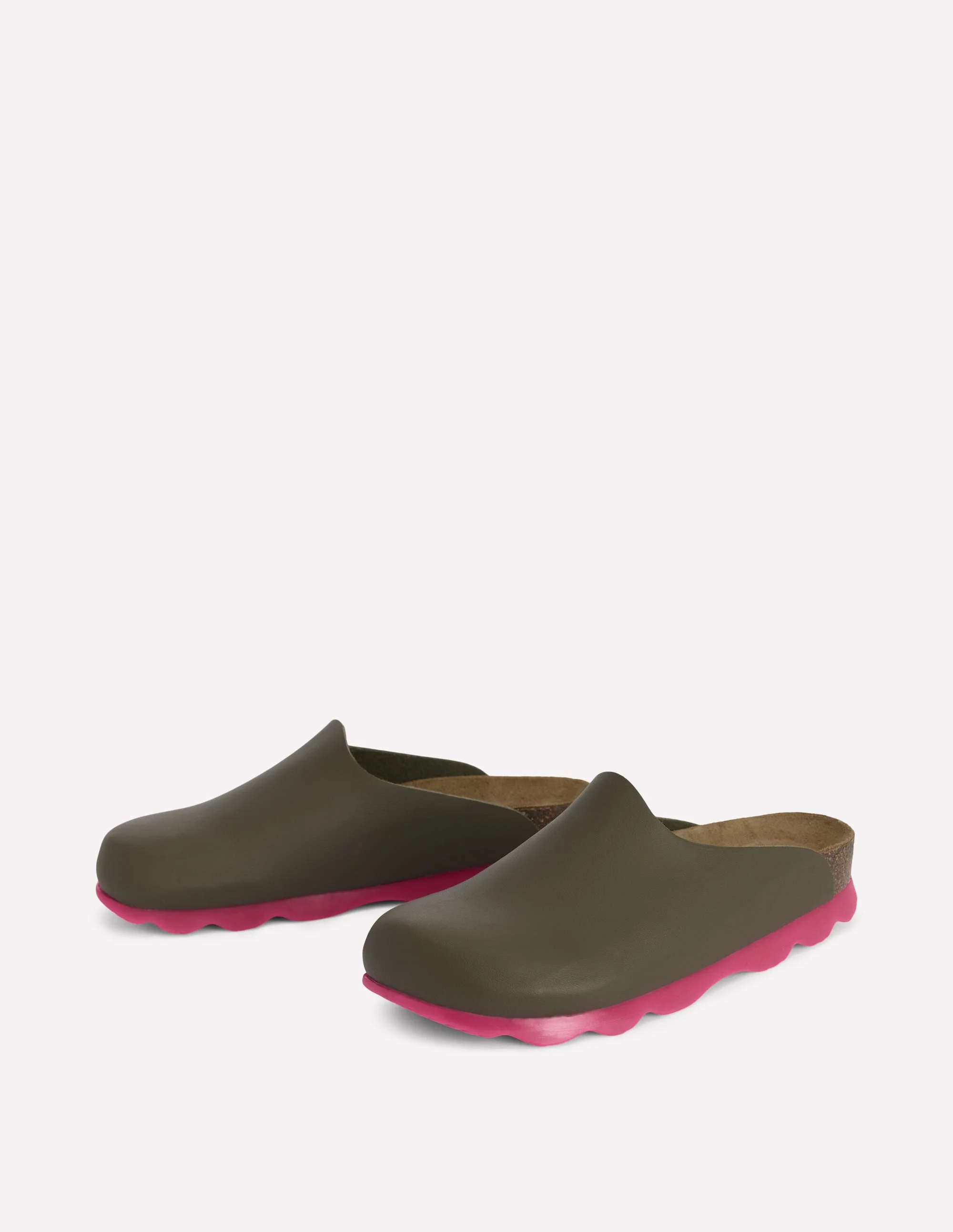 Lyla Colour Block Clogs-Khaki/Pink - Image 5