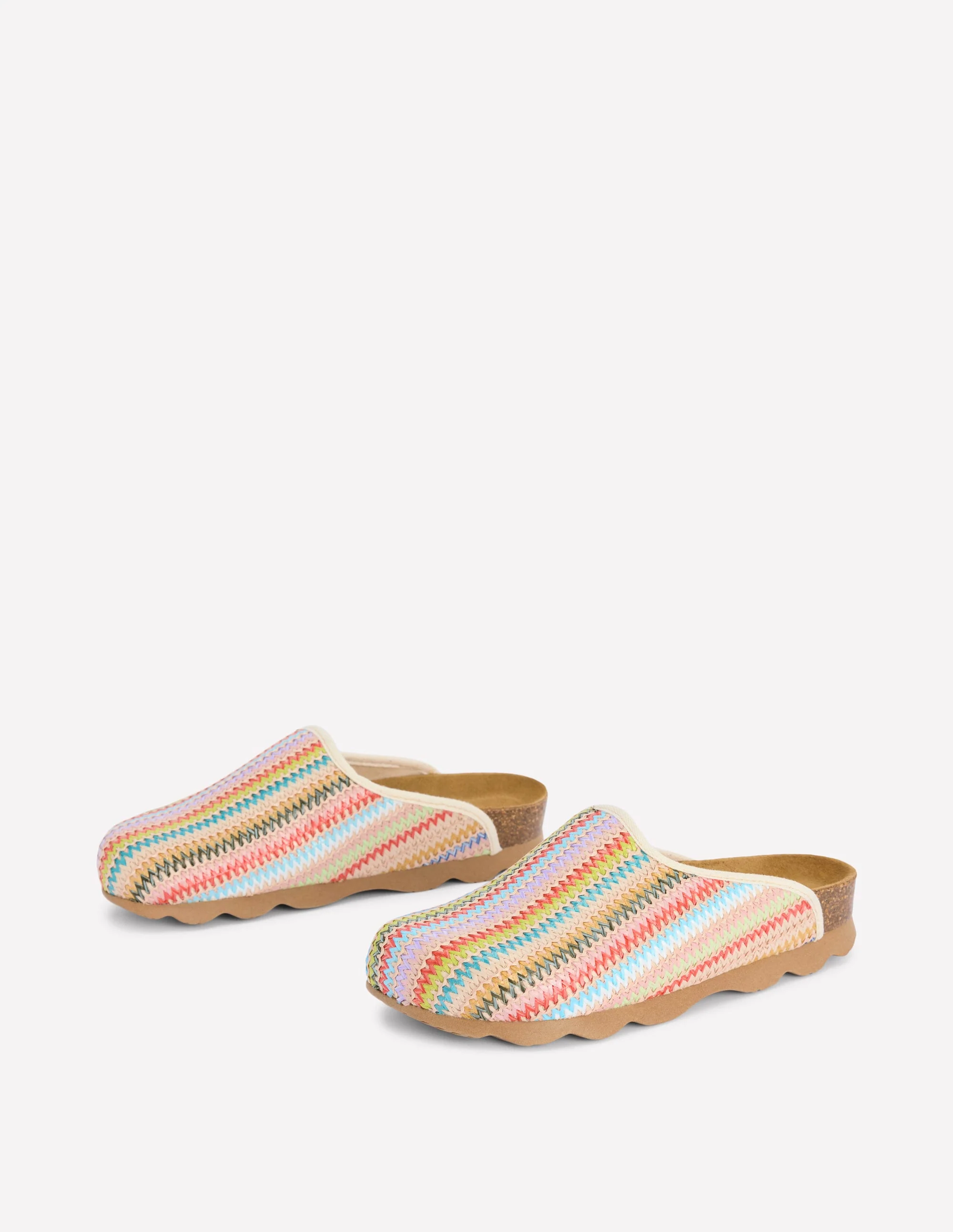 Lyla Colour Block Clogs-Multi Weave - Image 3