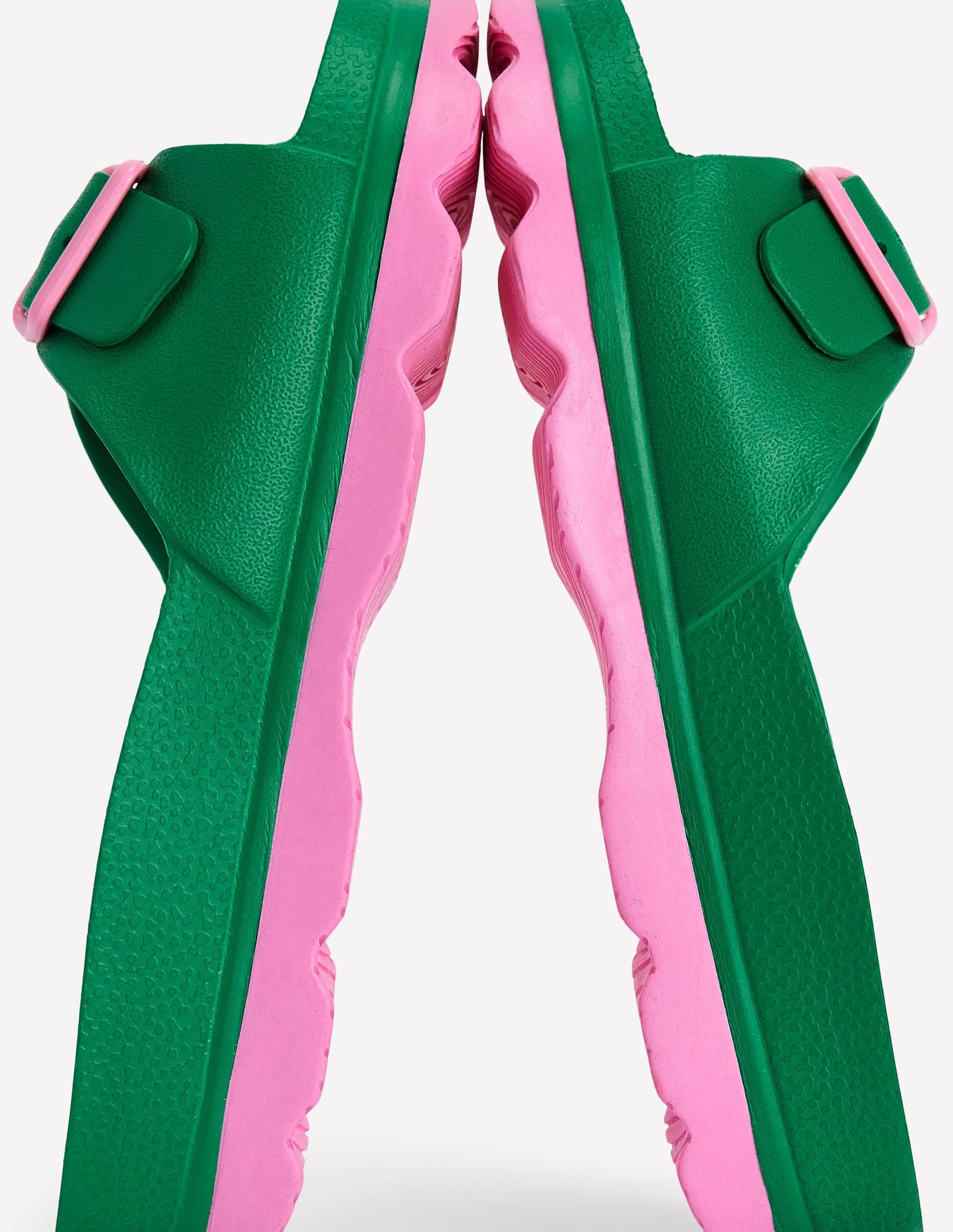 Lyla Single Buckle Sliders-Green/Pink - Image 5