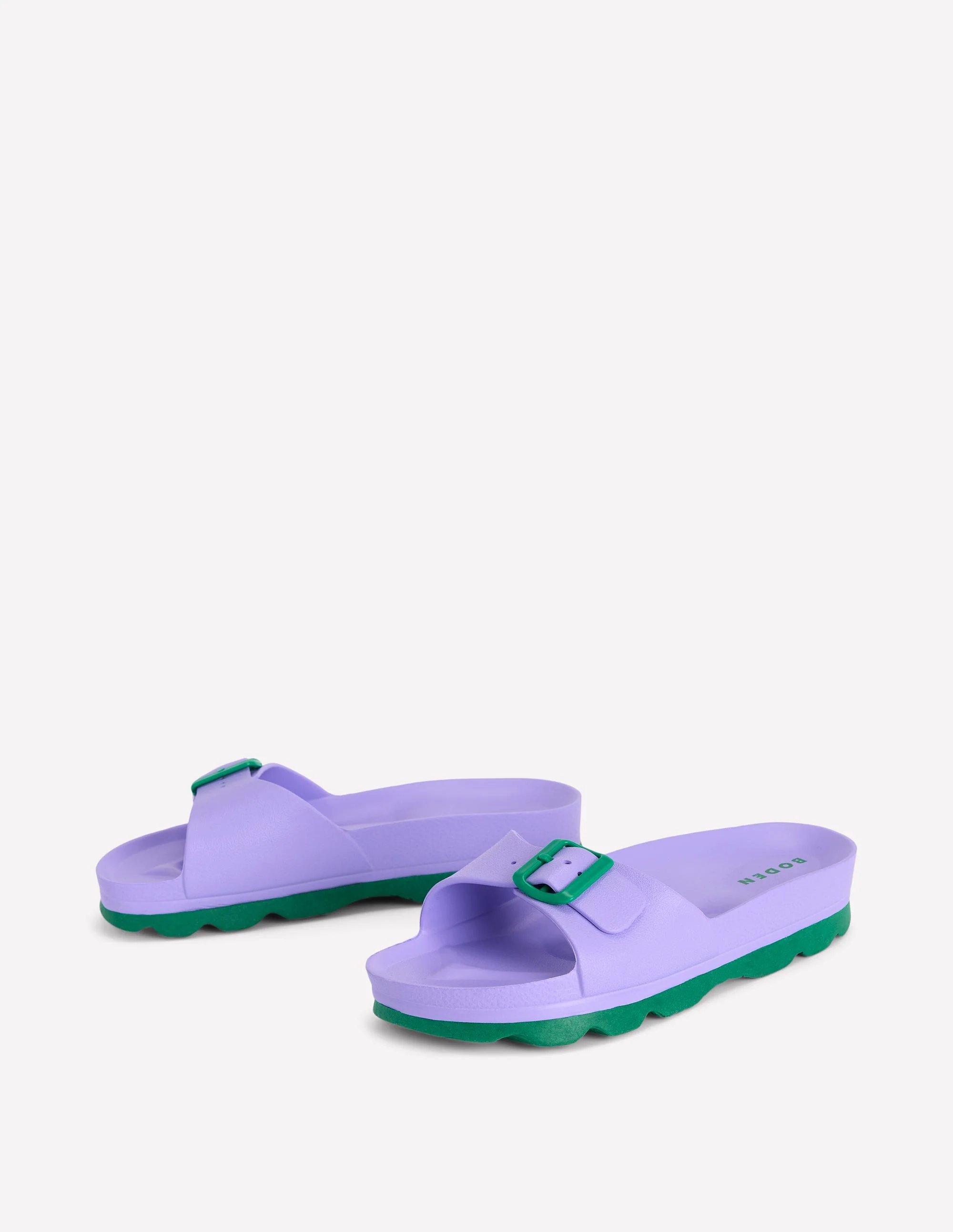 Lyla Single Buckle Sliders-Lilac/Green - Image 4