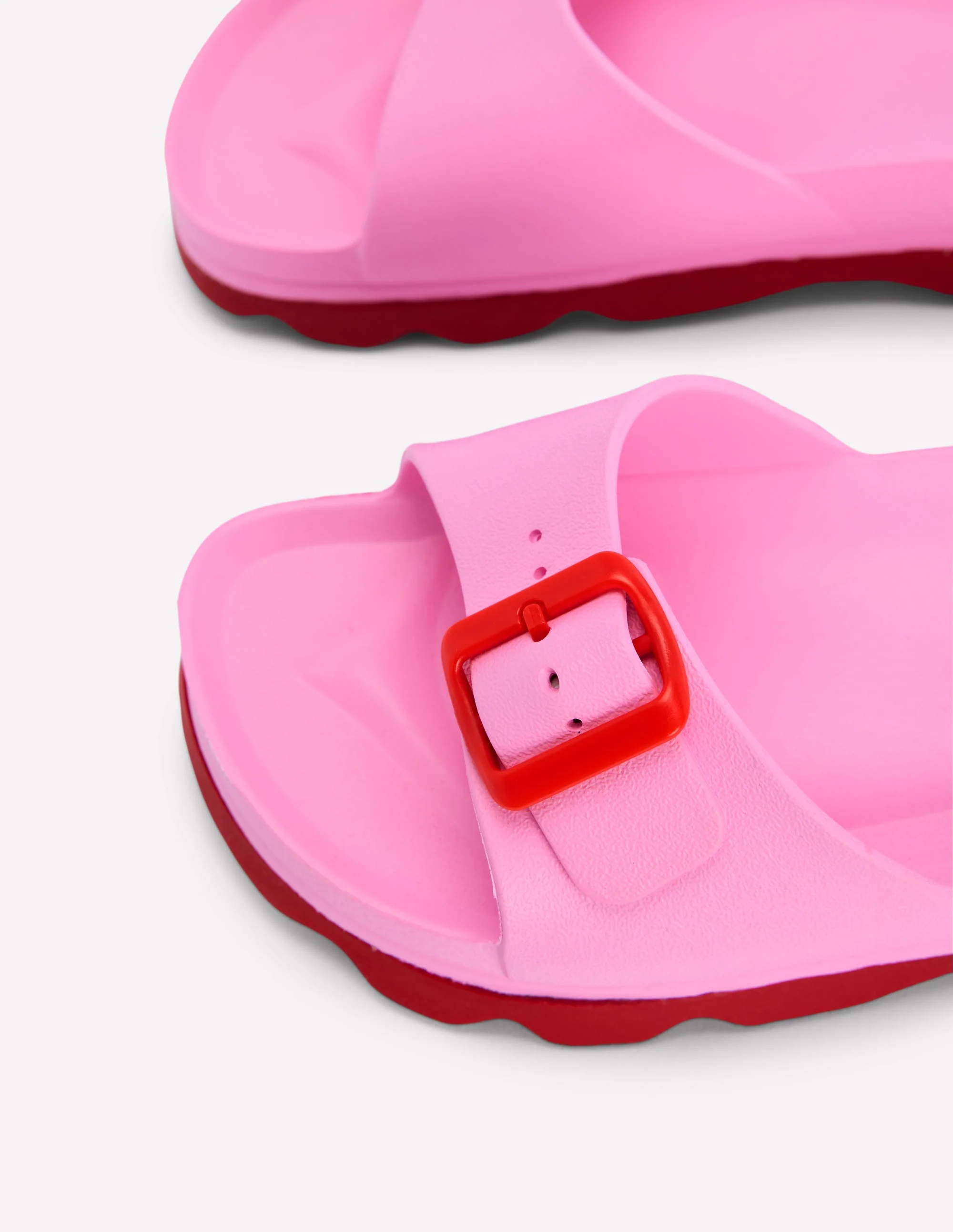 Lyla Single Buckle Sliders-Pink/Red - Image 4
