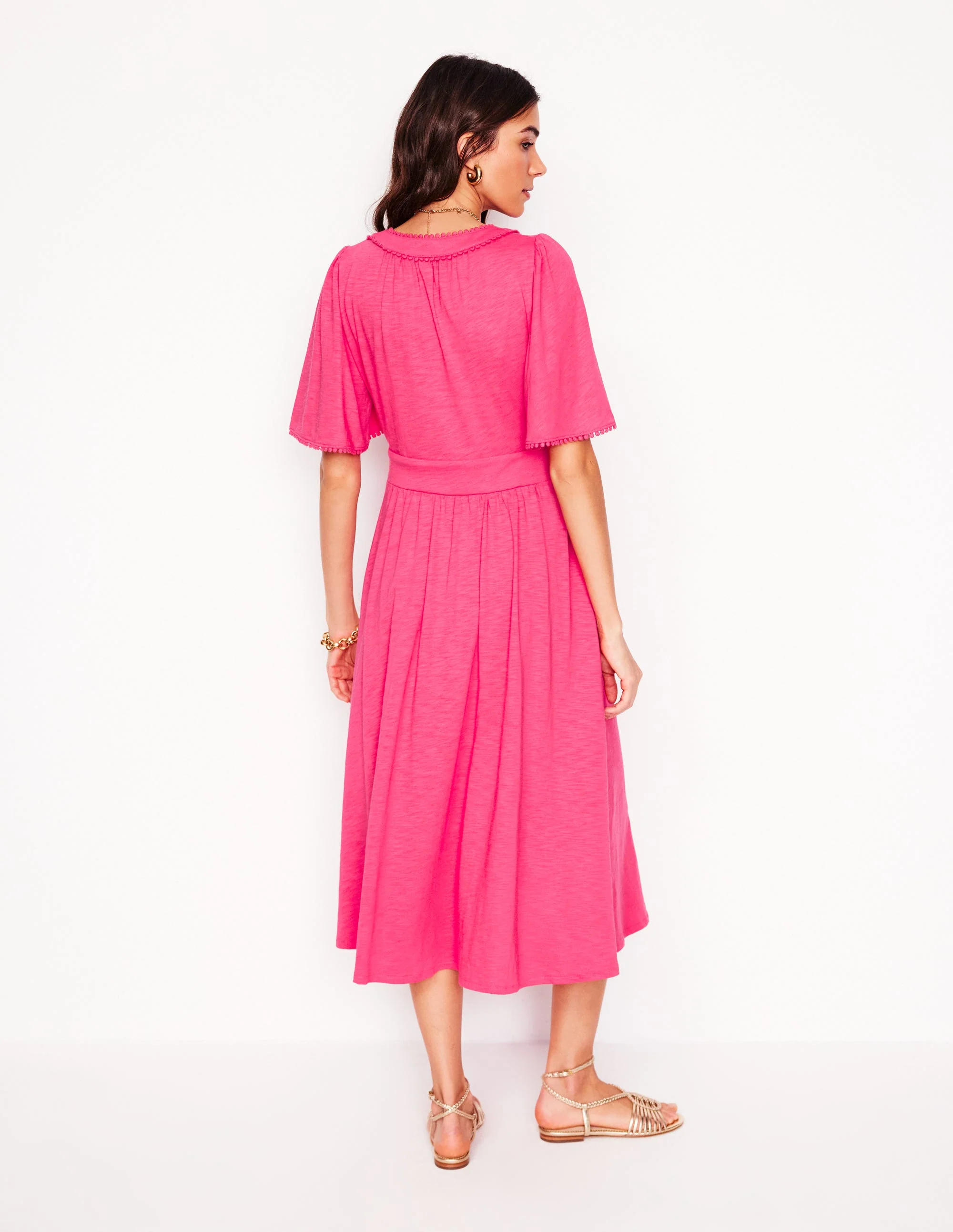 Maddie Trim Jersey Dress-Camelia Pink - Image 3