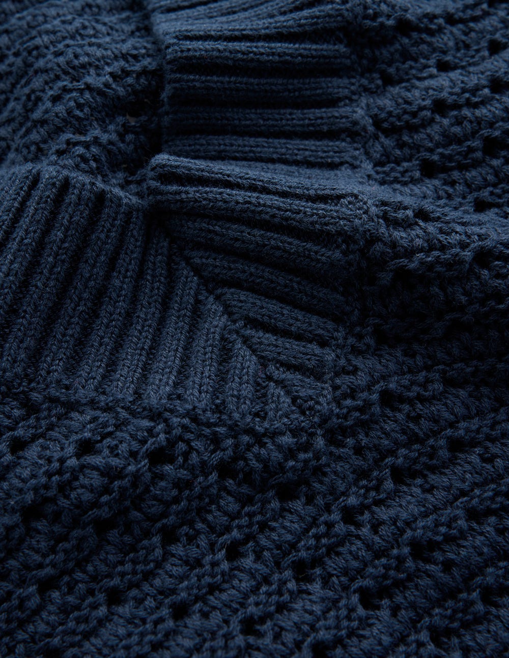 Maeve Textured Cotton Jumper-Navy - Image 6