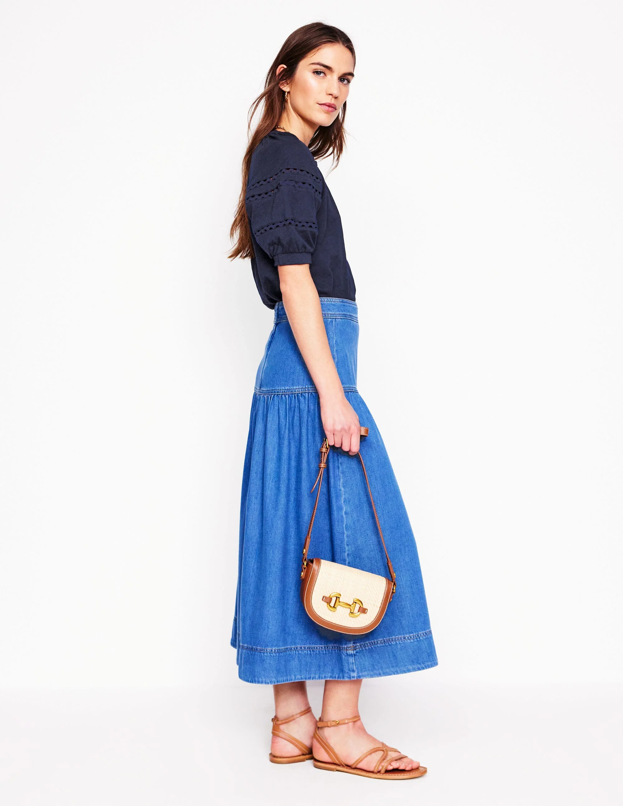 Maisy Rikrak Trim Top-Navy