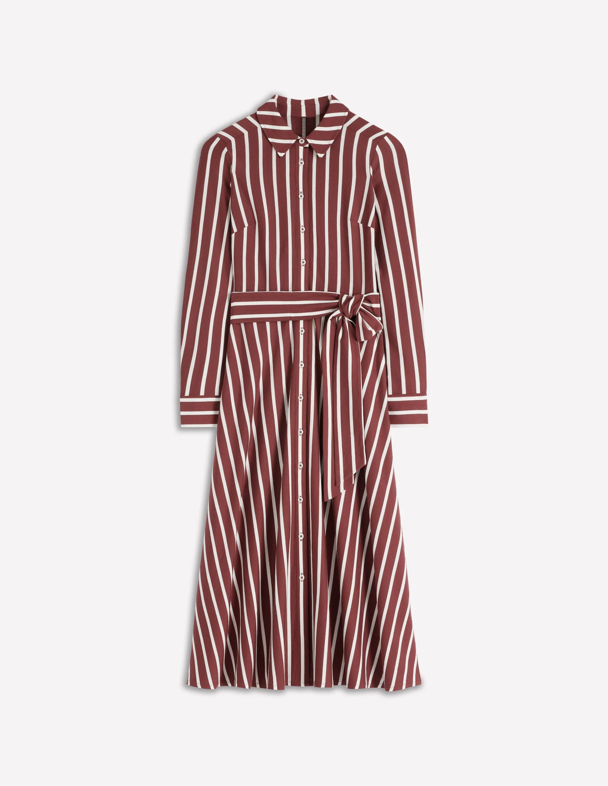 Marcia Jersey Shirt Dress-Burnt Orange, Painted Dot - Image 7