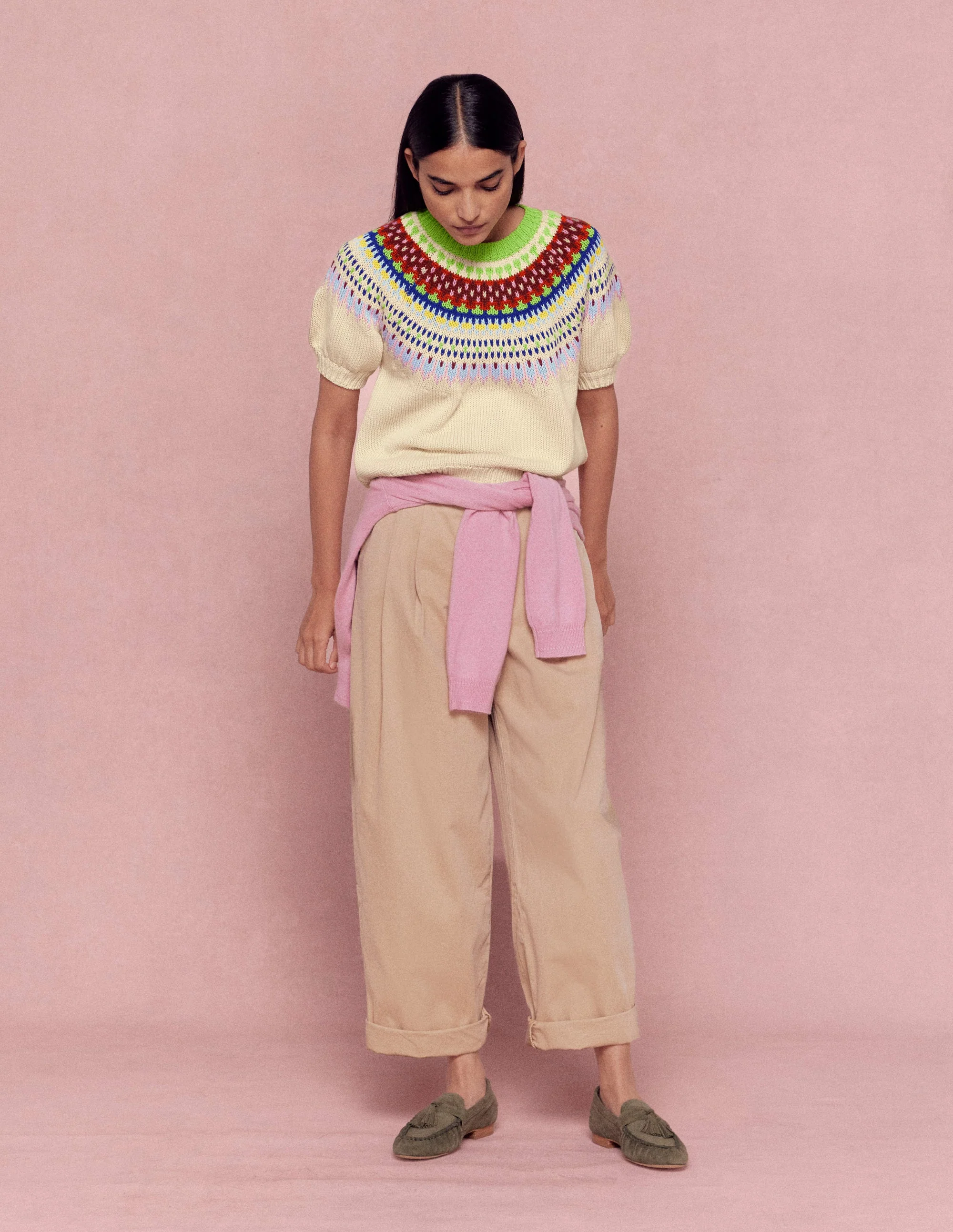 Margot Puff Sleeve T-Shirt-Oatmeal Melange - Image 5