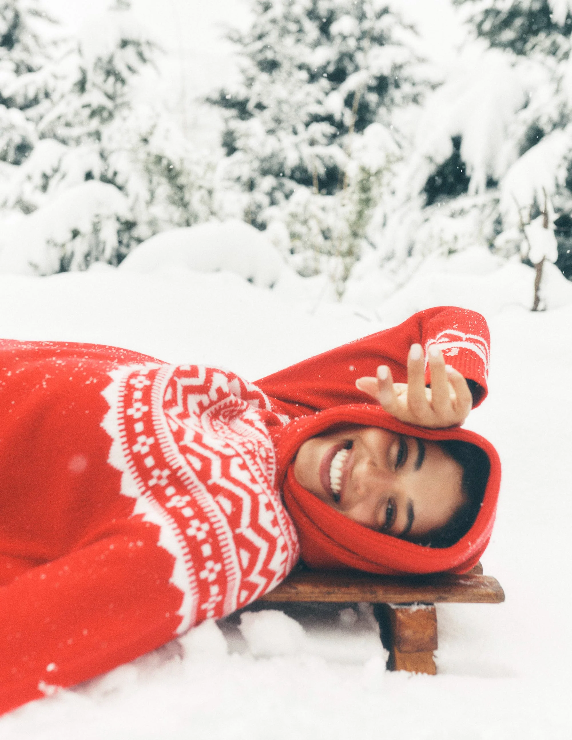 Marion Merino High Neck Jumper-Poppy Red Fair Isle - Image 5
