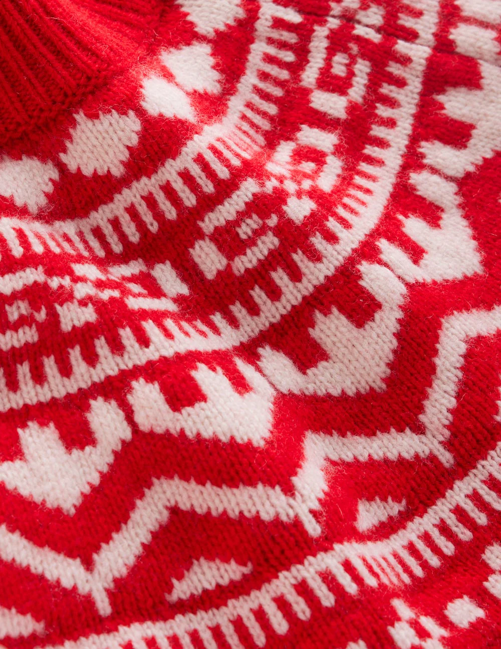 Marion Merino High Neck Jumper-Poppy Red Fair Isle - Image 7