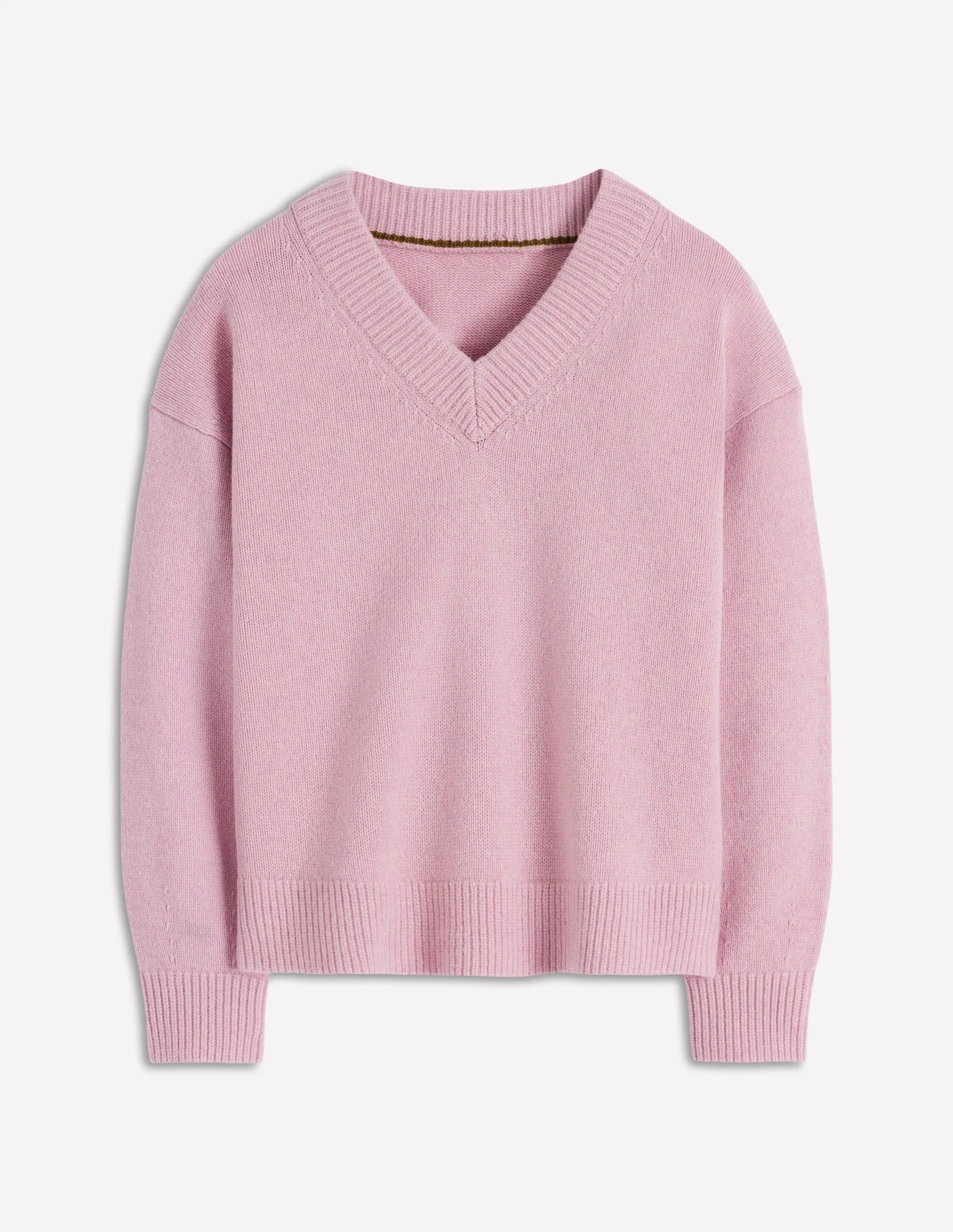 Marion Merino V-neck Jumper-Blush Pink - Image 6