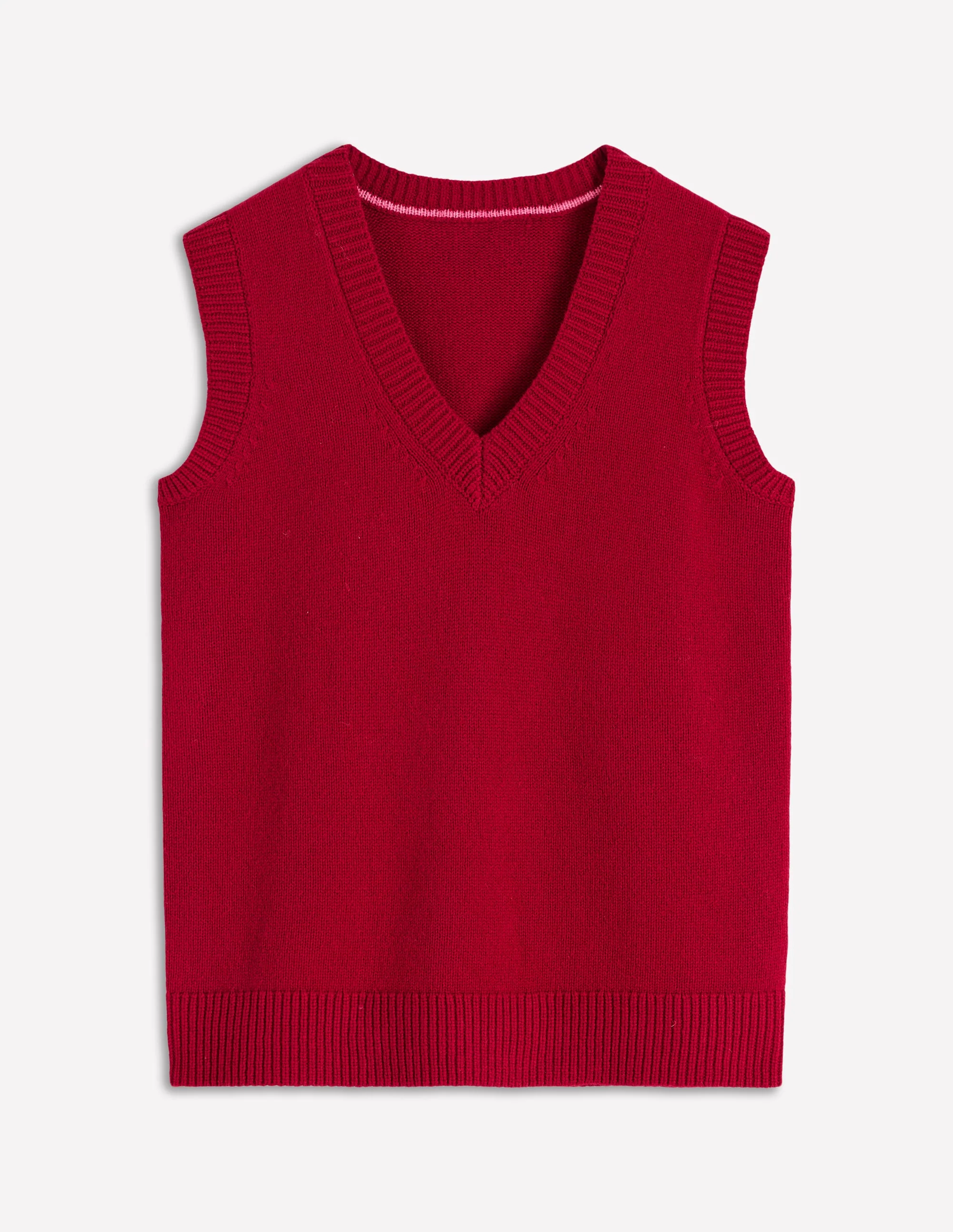 Marion Merino V-Neck Tank-Crimson Red - Image 6