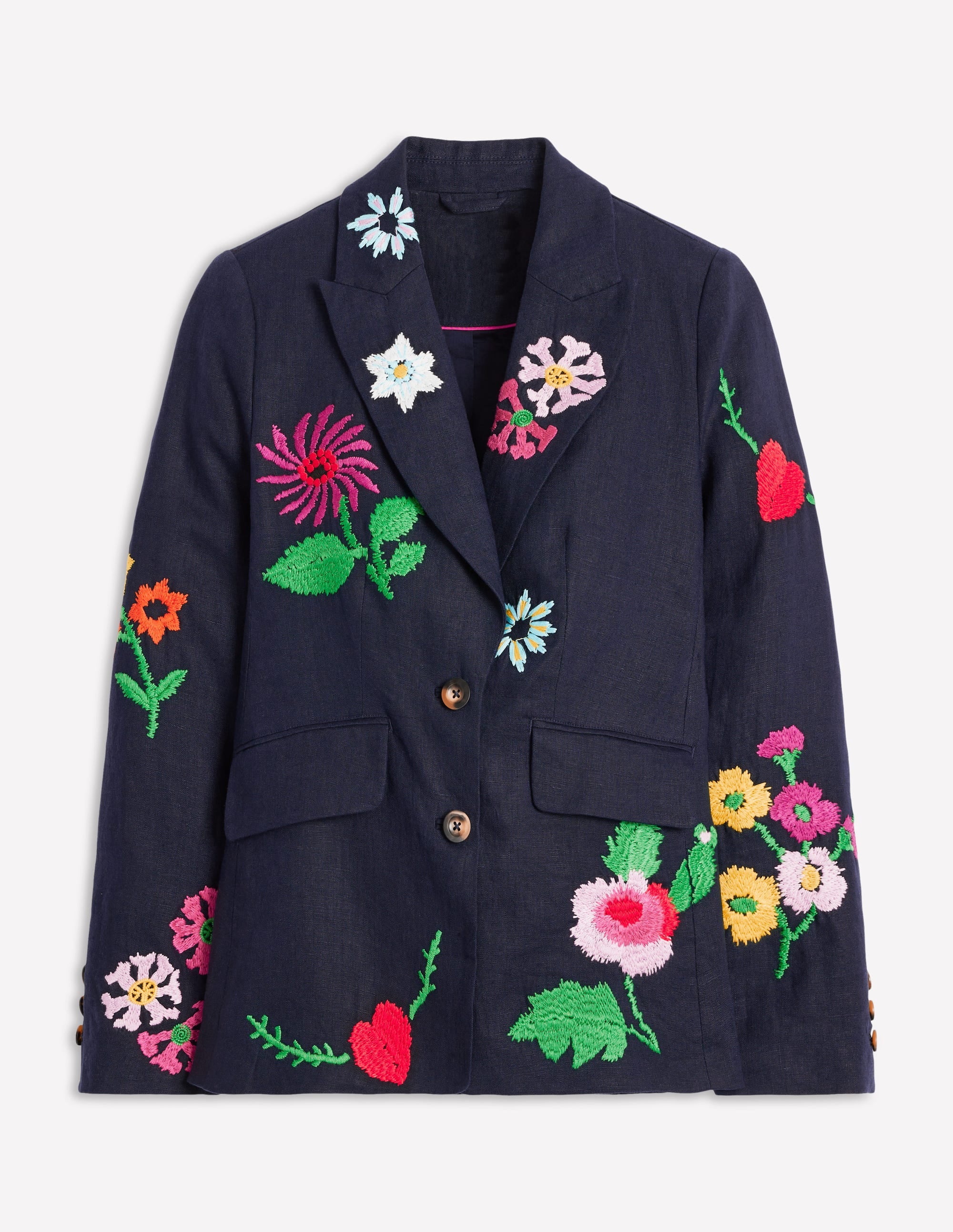 Marylebone Interest Blazer-Navy Embroidery - Image 6