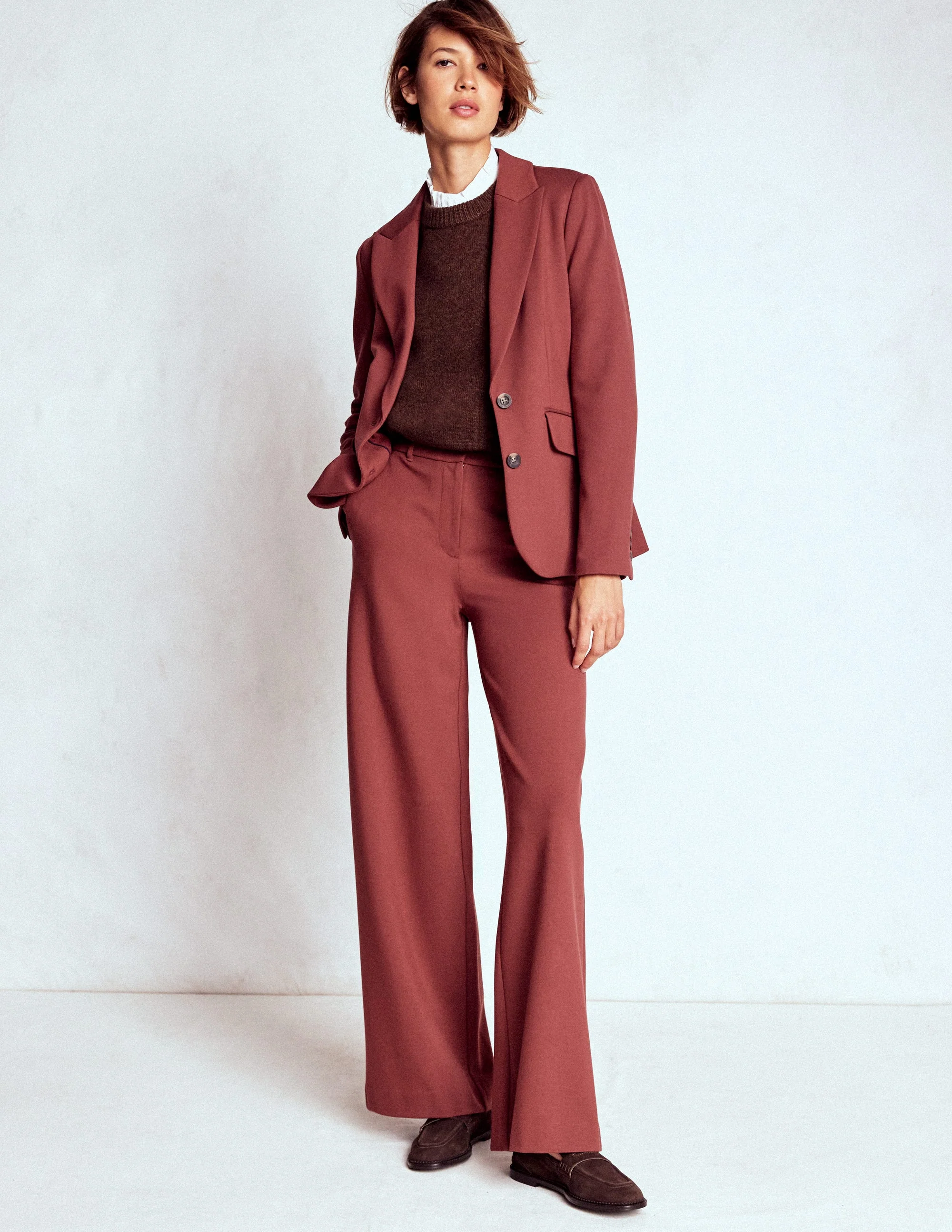 Marylebone Ponte Blazer-Chestnut