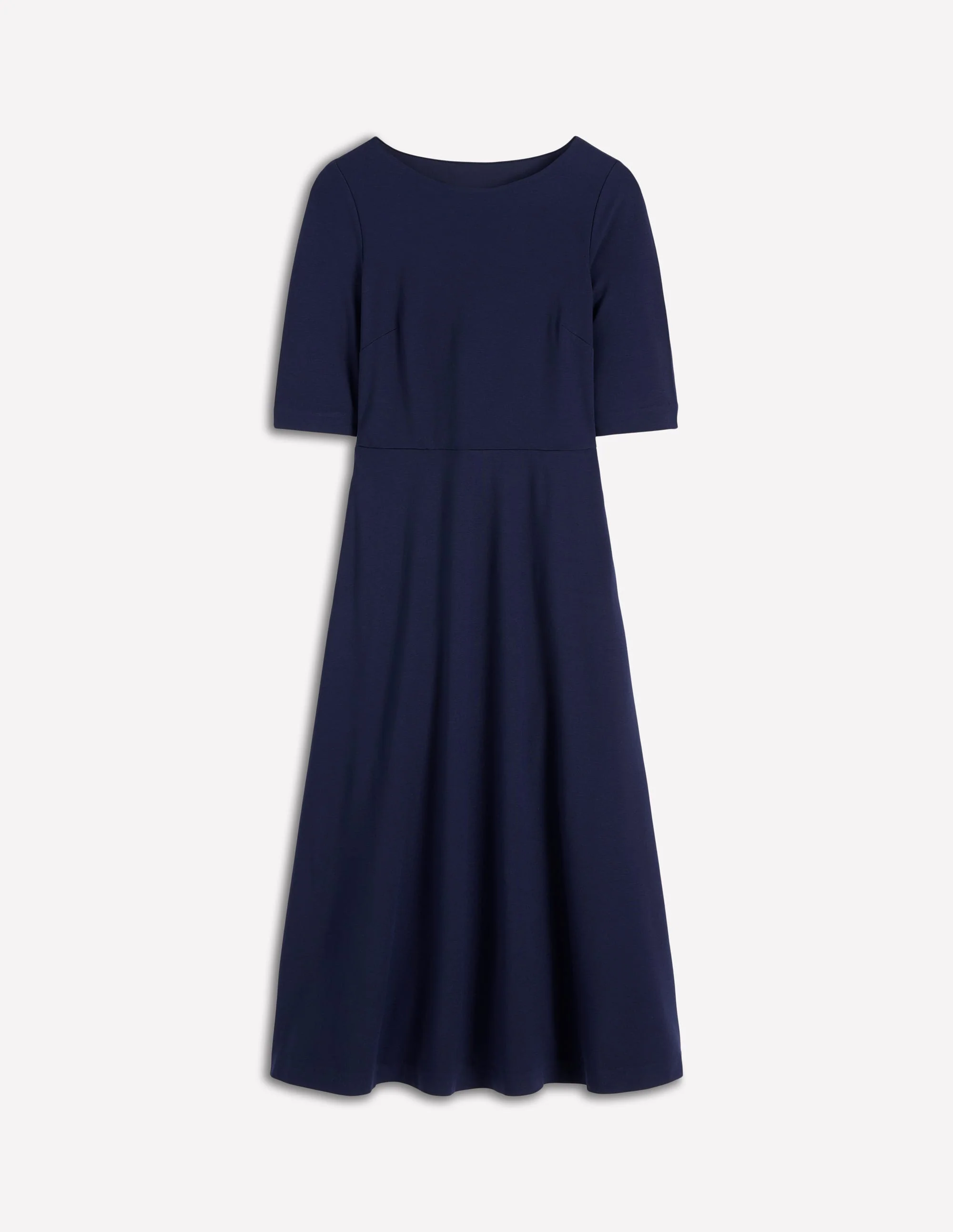 Mathilde Tie Waist Ponte Dress-Navy - Image 7