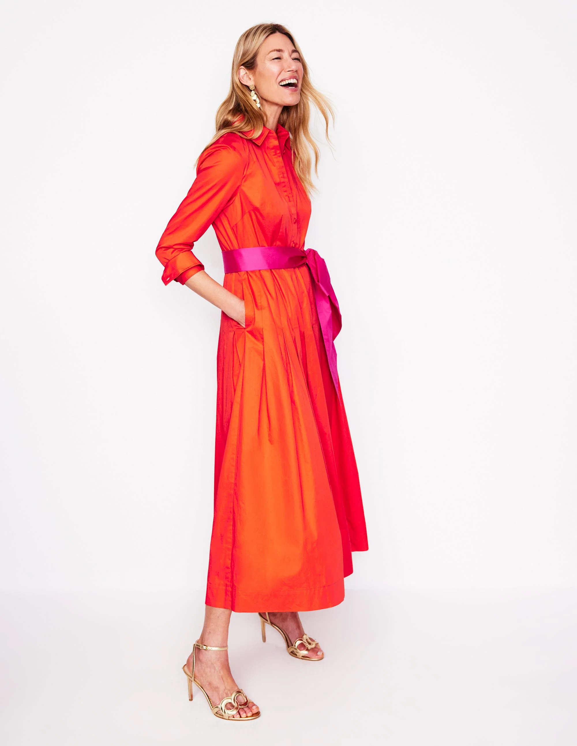 Maxi Pleated Bow Dress-Firecracker Red