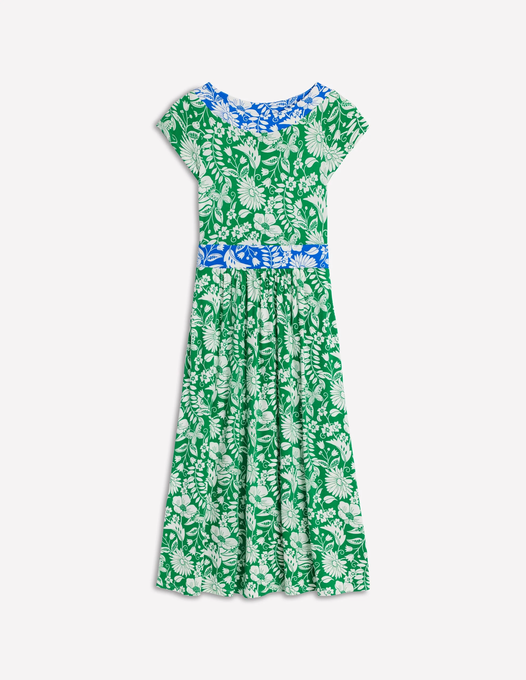 Melanie Jersey Midi Dress-Rich Emerald, Wildflower Trail - Image 5