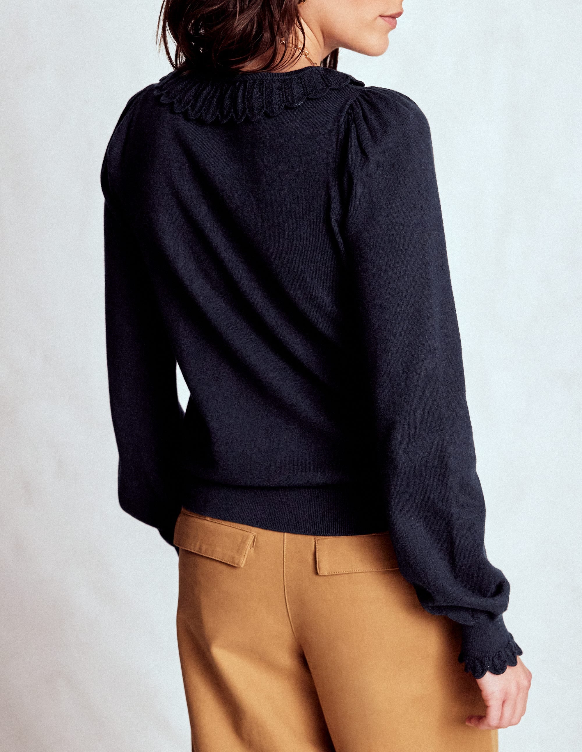 Melina Cotton Ruffle Jumper-Navy - Image 3