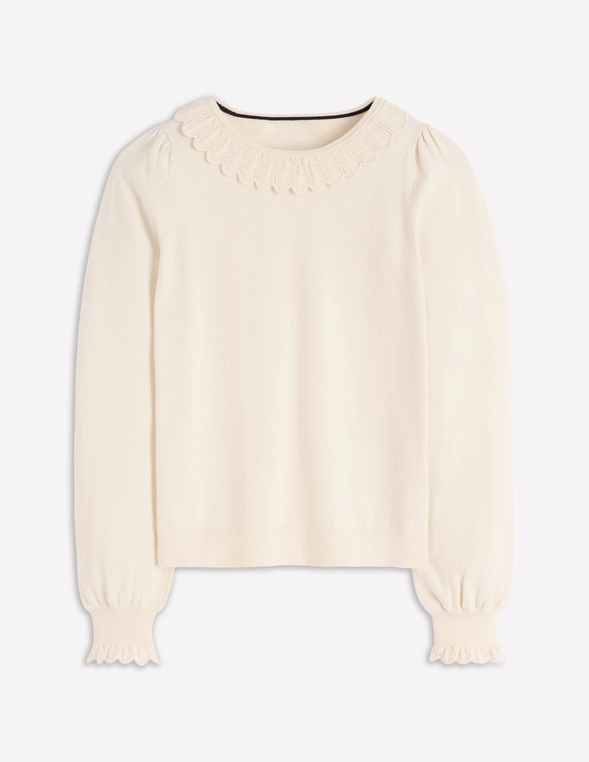 Melina Cotton Ruffle Jumper-Warm Ivory - Image 5