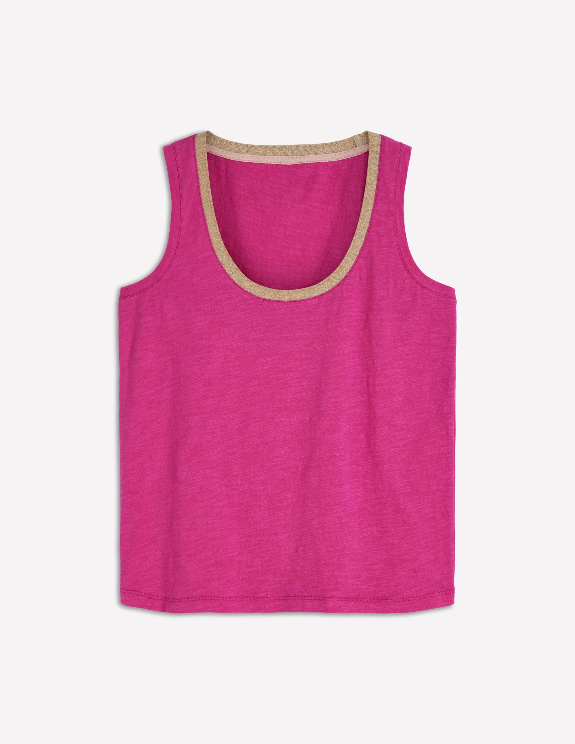 Metallic Trim Scoop Neck Vest-Cosmos Pink - Image 5