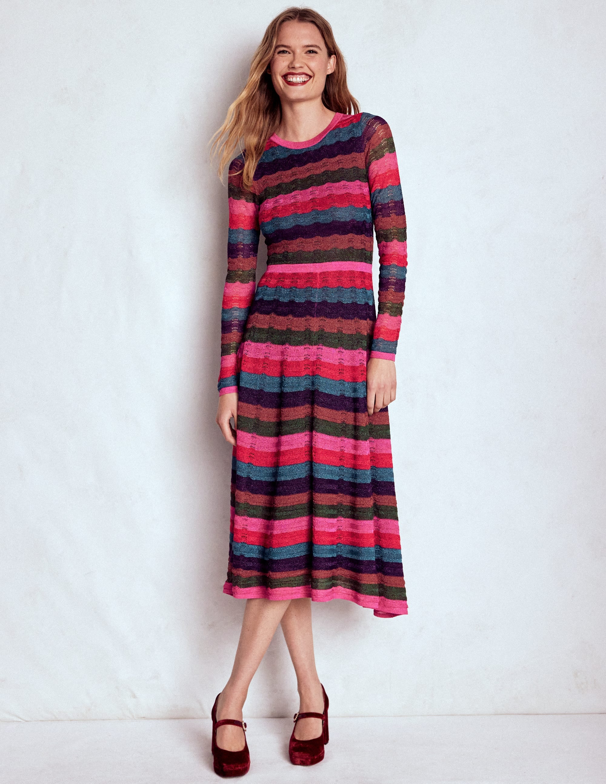 Metallic Wave Dress-Multi Stripe - Image 6