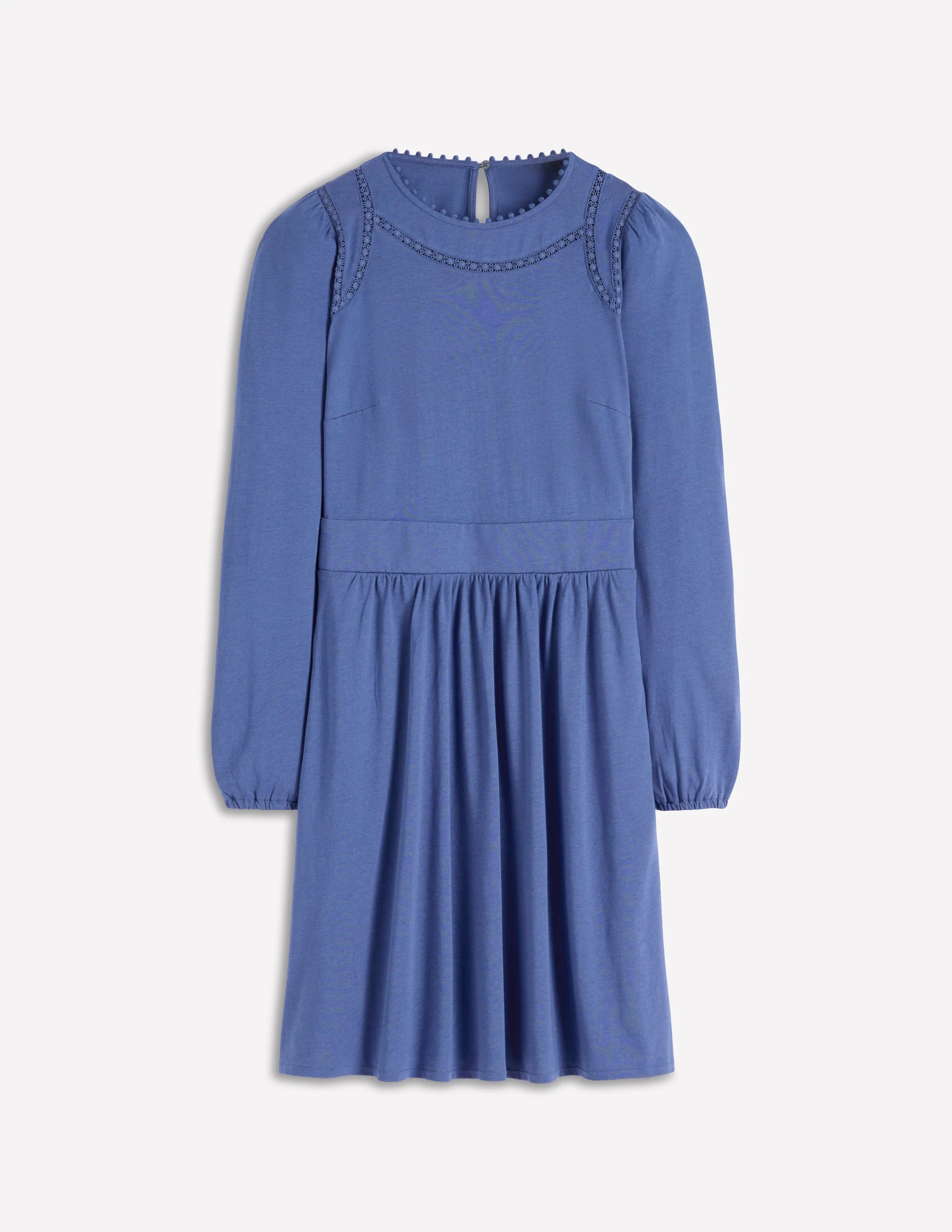 Mila Short Jersey Dress-Denim Blue - Image 6