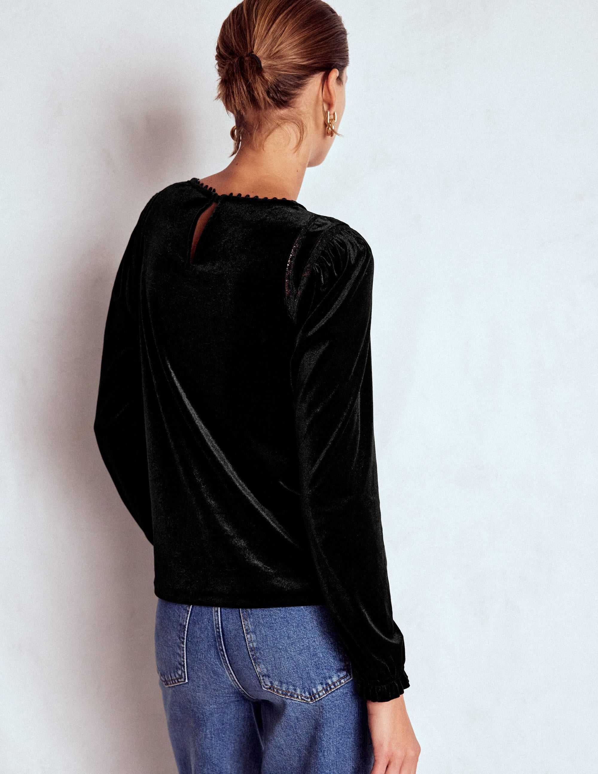 Mila Velvet Top-Black - Image 3