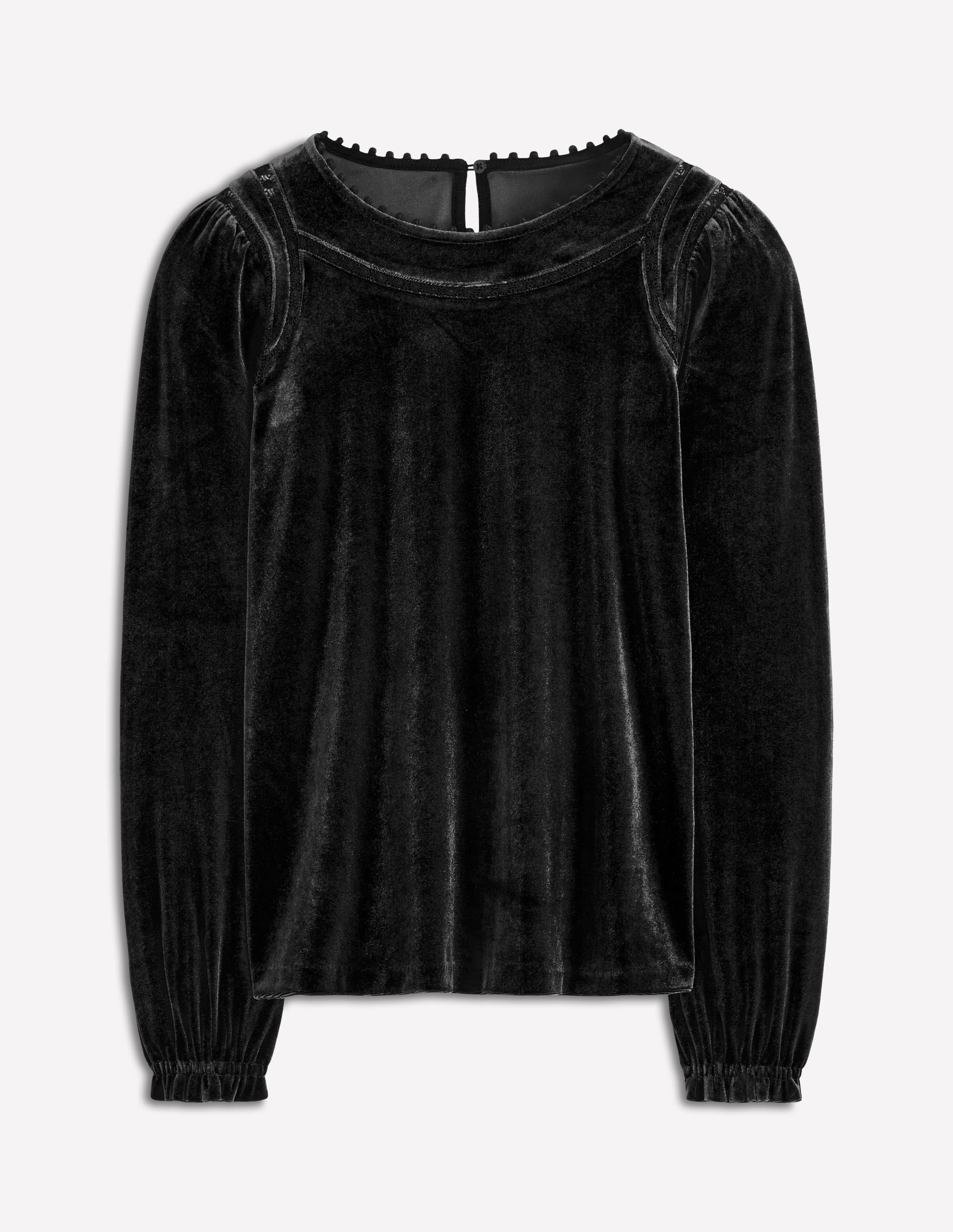 Mila Velvet Top-Black - Image 6