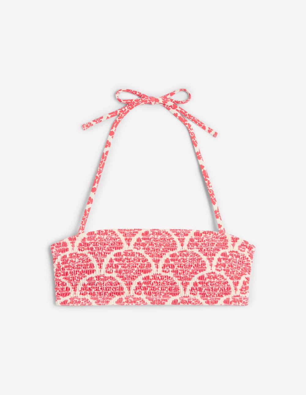 Milos Smocked Bikini Top-Jam Red, Blossomy - Image 8