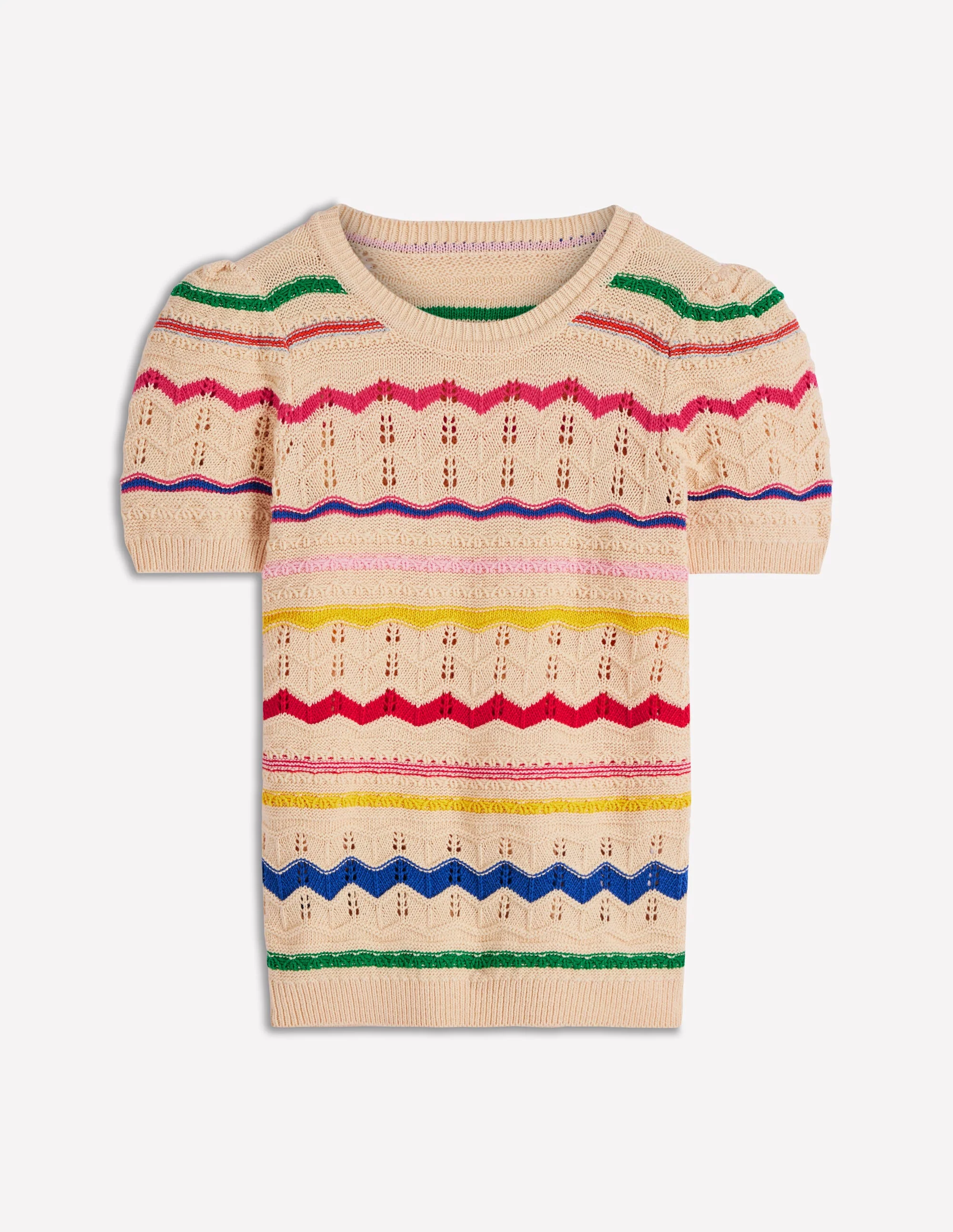 Monica Pointelle T-Shirt-Multi Stripe - Image 5