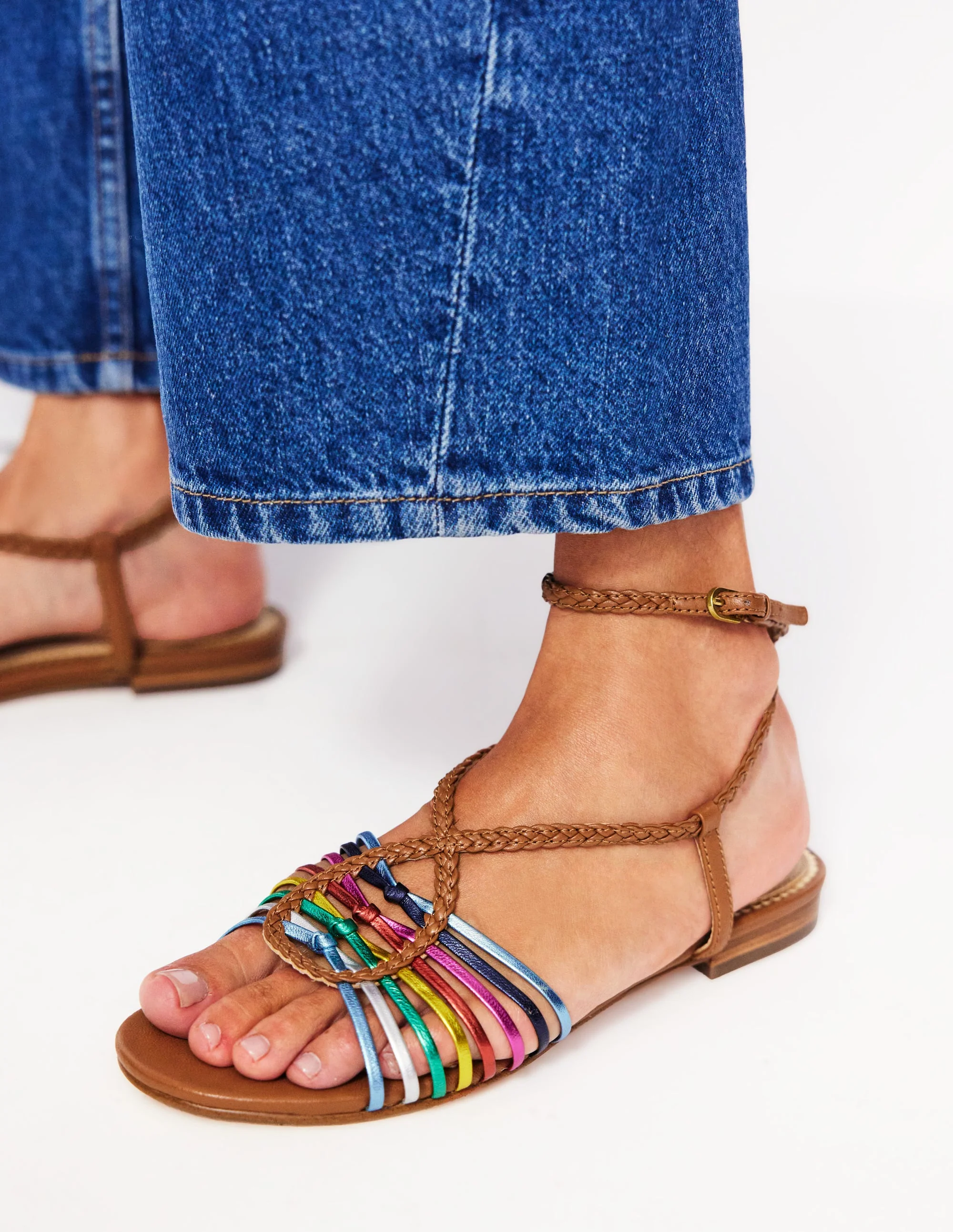 Multi Strap Flat Sandal-Multi - Image 2