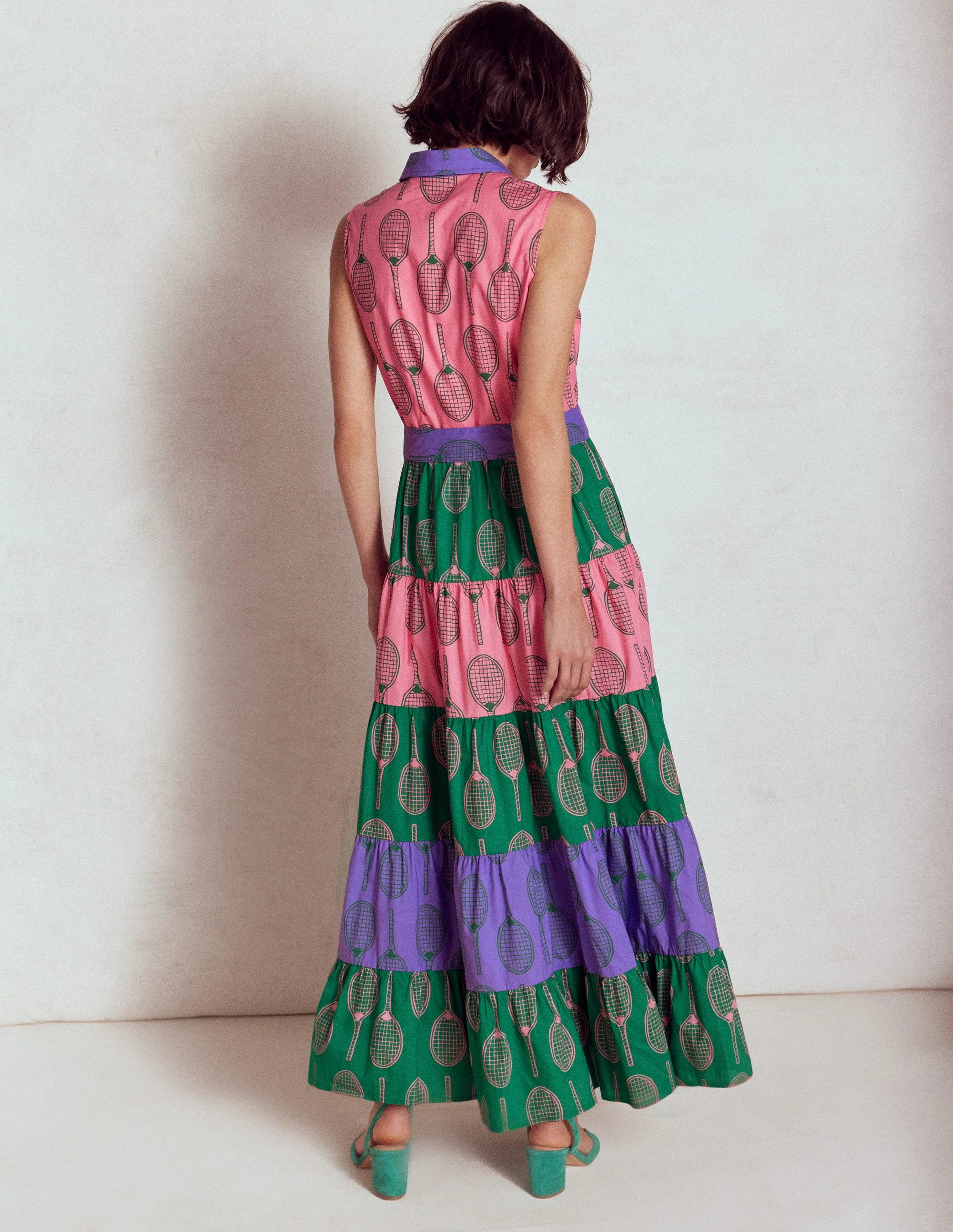 Multi Tiered Shirt Dress-Multi, Tennis - Image 3